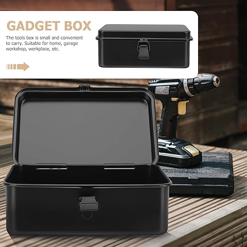 Miniatura 3 de Portable Small Toolbox with Buckle Closure Iron Tool Storage Organizer for Home Workshop Garage and Vehicle Use