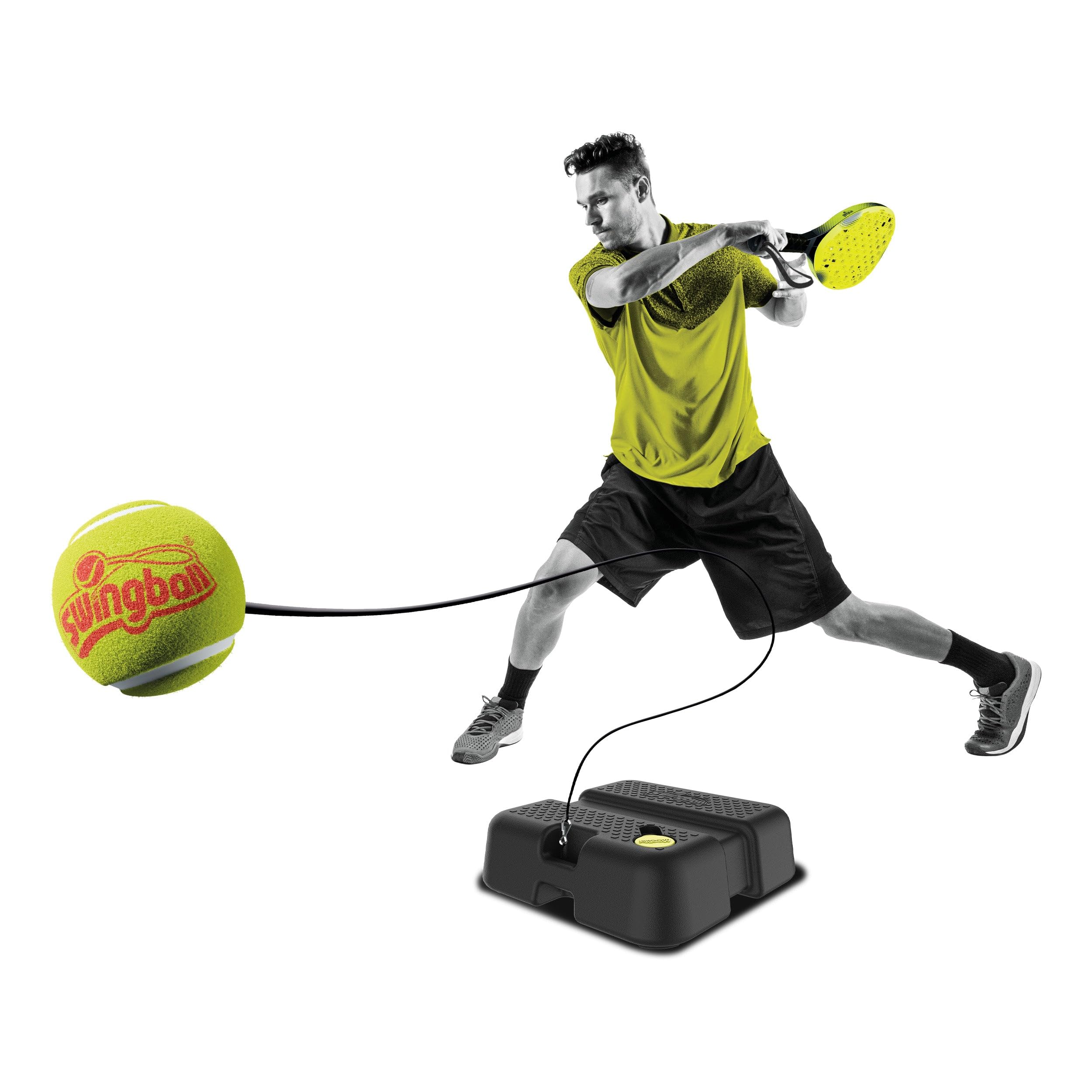 Swingball Pro Reflex Tennis Trainer – Raquette Power Padel + Balle Réelle sur Cordon – Entraîneur Autonome Toute Surface – pour Enfant et Adulte – Idéal Jardin ou Terrasse – Dès 6 Ans