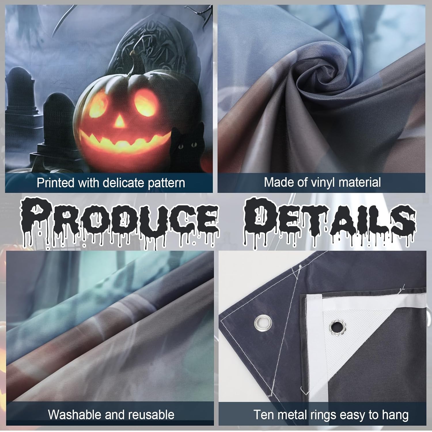 Preboun Halloween Ghost Garage Door Decorations 7 x 16 ft Witch Ghost Door Cover Hanging Halloween Garage Banner Cauldron Backdrop Mural for Home Outdoor Indoor Spooky Party Wall Window Yard