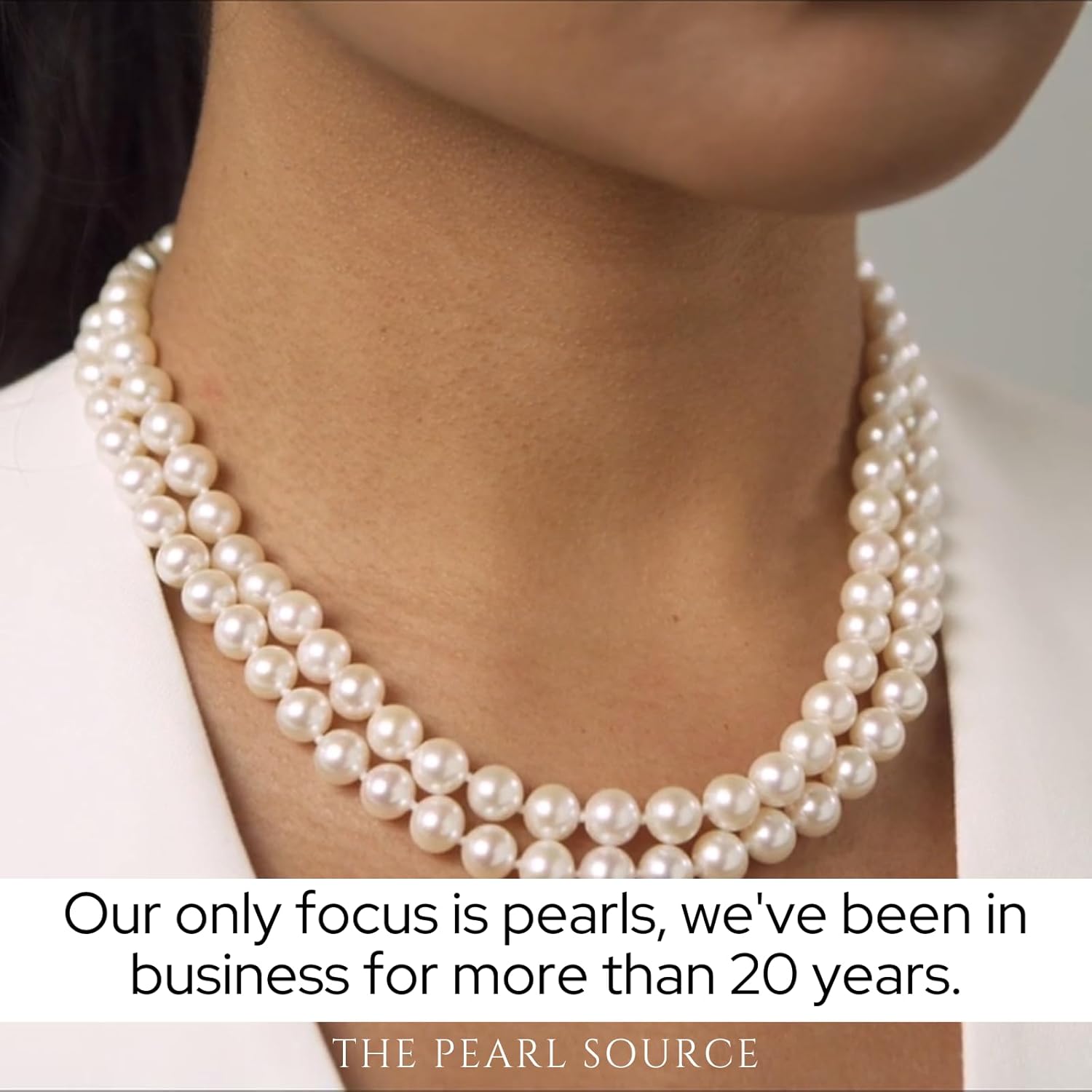 The Pearl Source 14K Gold 8-9mm AAAA Quality White Freshwater Cultured Pearl Necklace for Women in 36" Opera Length - Image 5