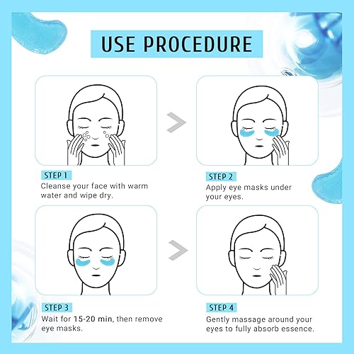 Miniatura 6 de Under Eye Patchs - Máscara de ojos de ácido hialurónico para ojeras e hinchazón, bolsas antiarrugas para ojos, 30 pares