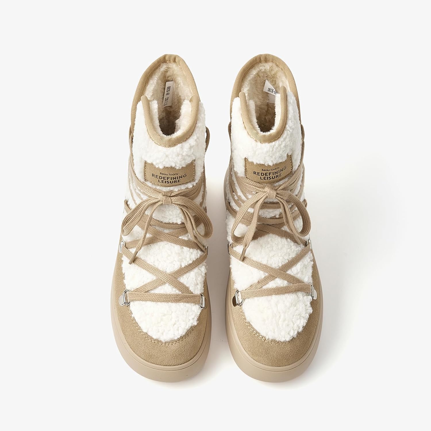 BEAU TODAY Snow Boots for Women, Suede Fur Womens Platform Boots Anti-Slip Lace Up Round Toe Ankle Boots Comfort Outdoor Walking Winter Shoes - Image 7