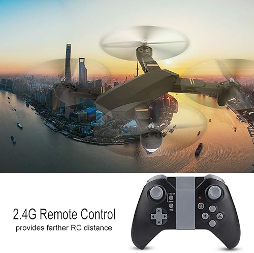 Miniatura 4 de Cuadricóptero RC, 2.4GHz Plegable 170 Gran Angular Altitud Mantener Modo Sin Cabeza Control Remoto Drone RC Quadcopter RC Parte Del Coche (2MP) ()