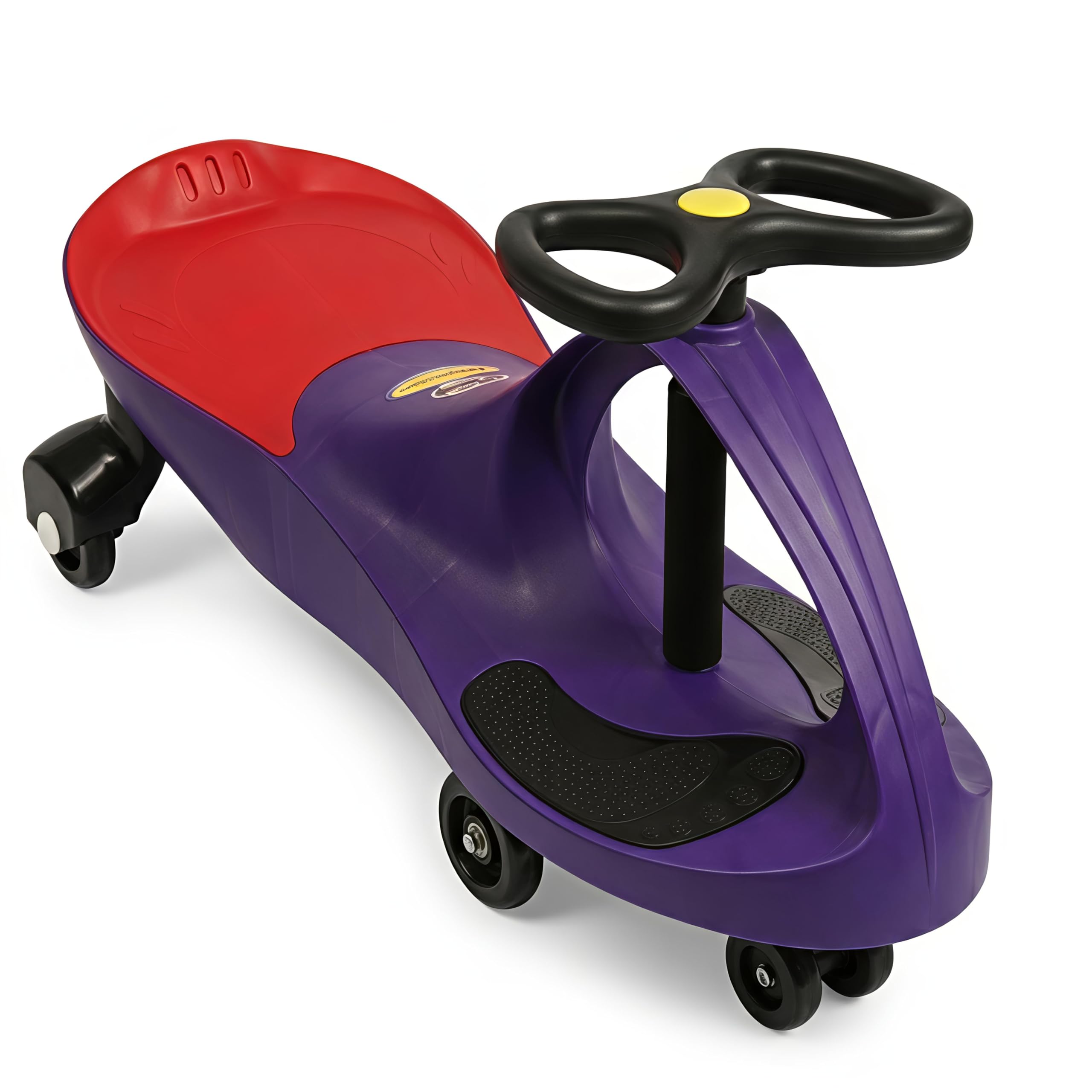 PlasmaCar Original Wiggle Car Ride On Toy for Kids, No Batteries, Pedals, or Gears, Indoor Outdoor Ride On Car for Boys Girls Ages 3 and Up, Wiggle Car for Kids and Adults, Dark Purple/Red