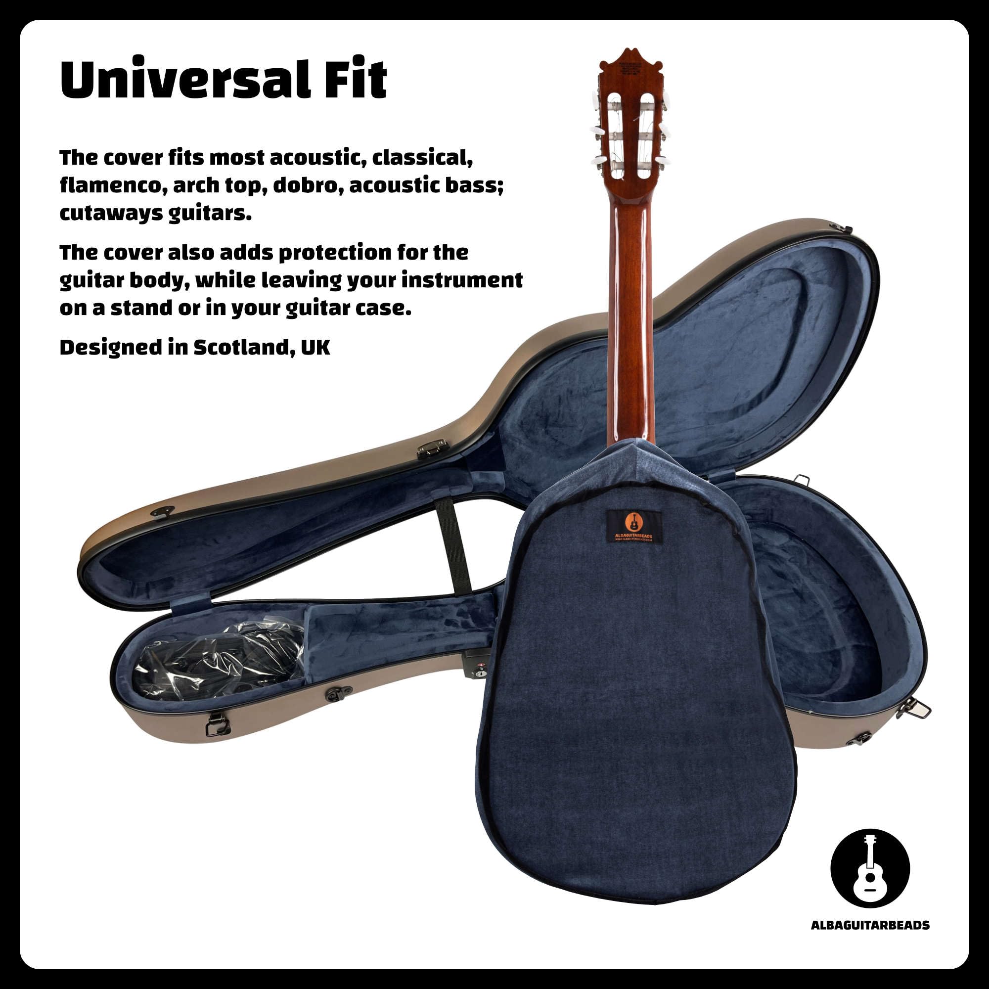 Alba GB Dust Cover - Envoltura protectora para guitarras clásicas, funda de terciopelo para guitarras acústicas y eléctricas, Azul