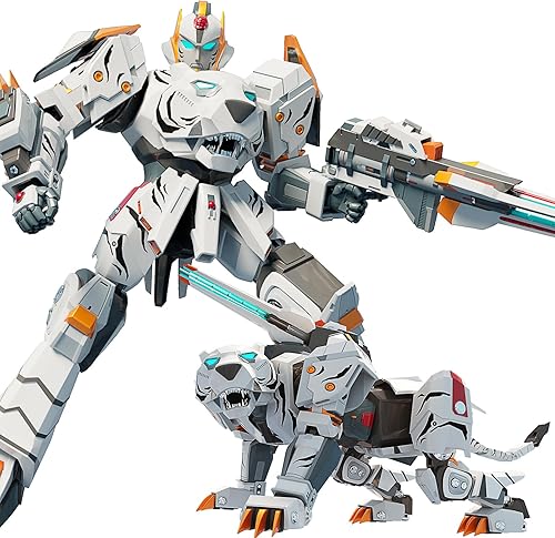 Juguete de robots transformadores de animales para niños, figura de acción de tigre deformación, modelo de tigre, robot transformable portátil,