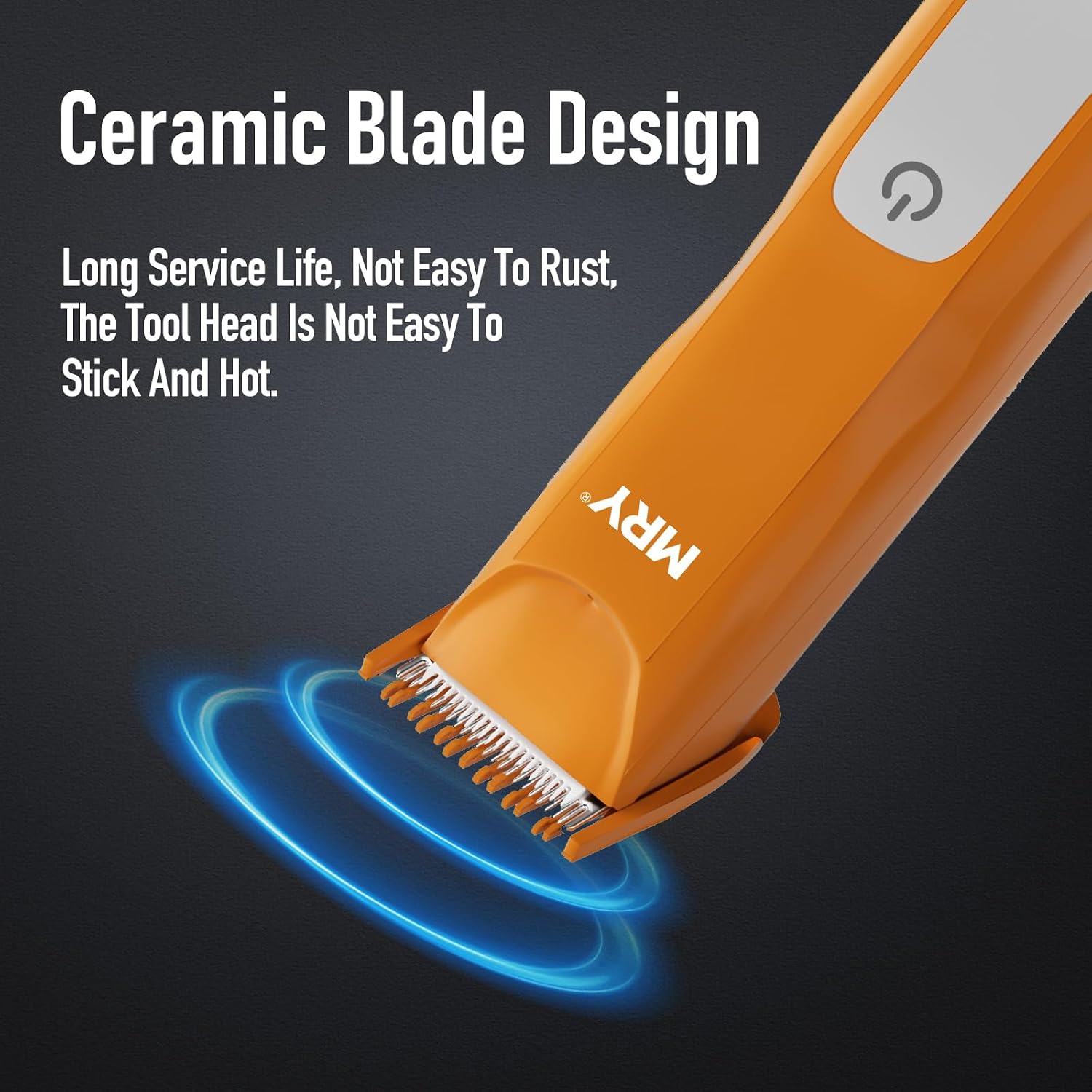 MRY Groin Trimmer for Men Women Ipx6 Waterproof USB Charging Trimmer/Light and Ceramic Blade Electric Trimmer for Men Women for Pubic/Body/Groin Grooming/Face/Legs/Facial (Orange Color) image 5