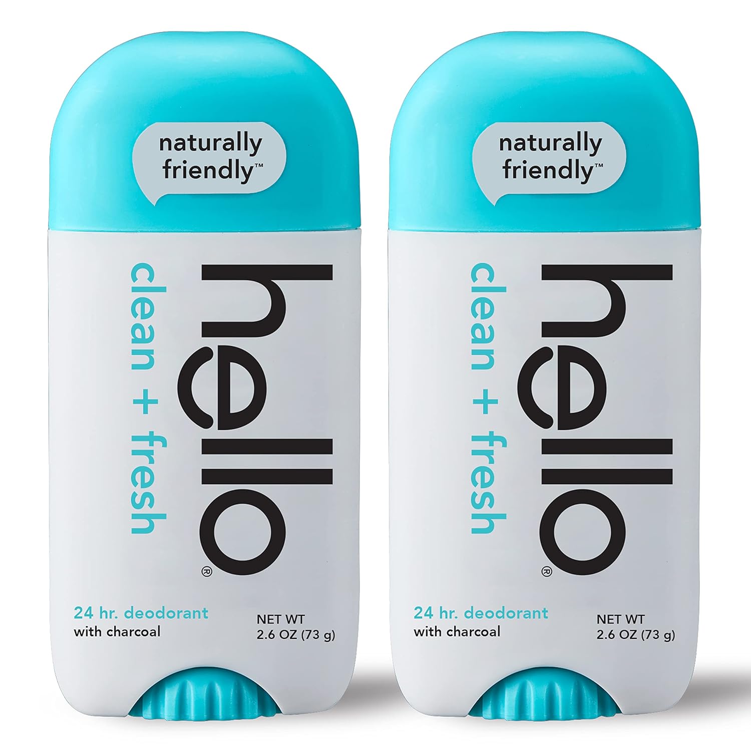 Two Hello Activated Charcoal Deodorant sticks