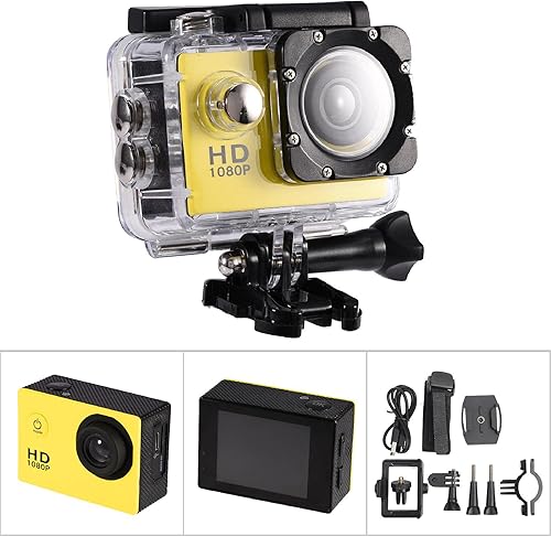 Miniatura 5 de Impermeable al aire libre Ciclismo Deportes Mini DV Acción Cámara Videocámara (amarillo)