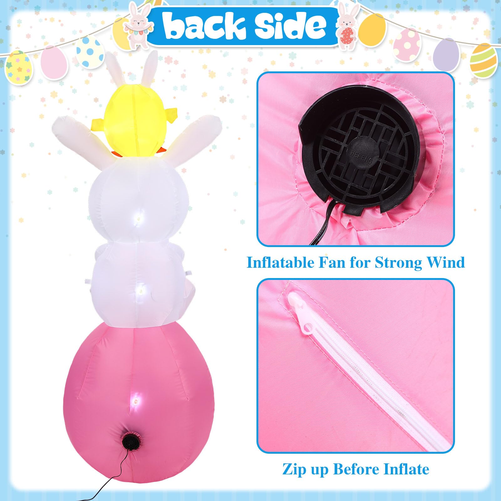 Glimin 59FT Easter Inflatables Yard Decorations Blow Up