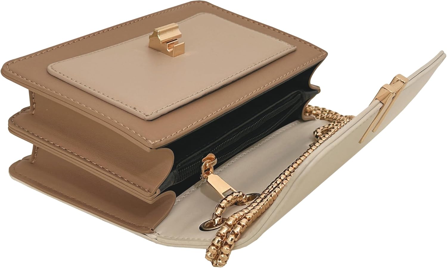 VONCOSS Women's Small Crossbody Bag Quilted Shoulder Purse for Travel Work Wedding, Vegan Leather Handbag Gold Chain Strap | Wedding Guest, Date Night, Travel Essentials, Office Professional, Cocktail Party - Image 5