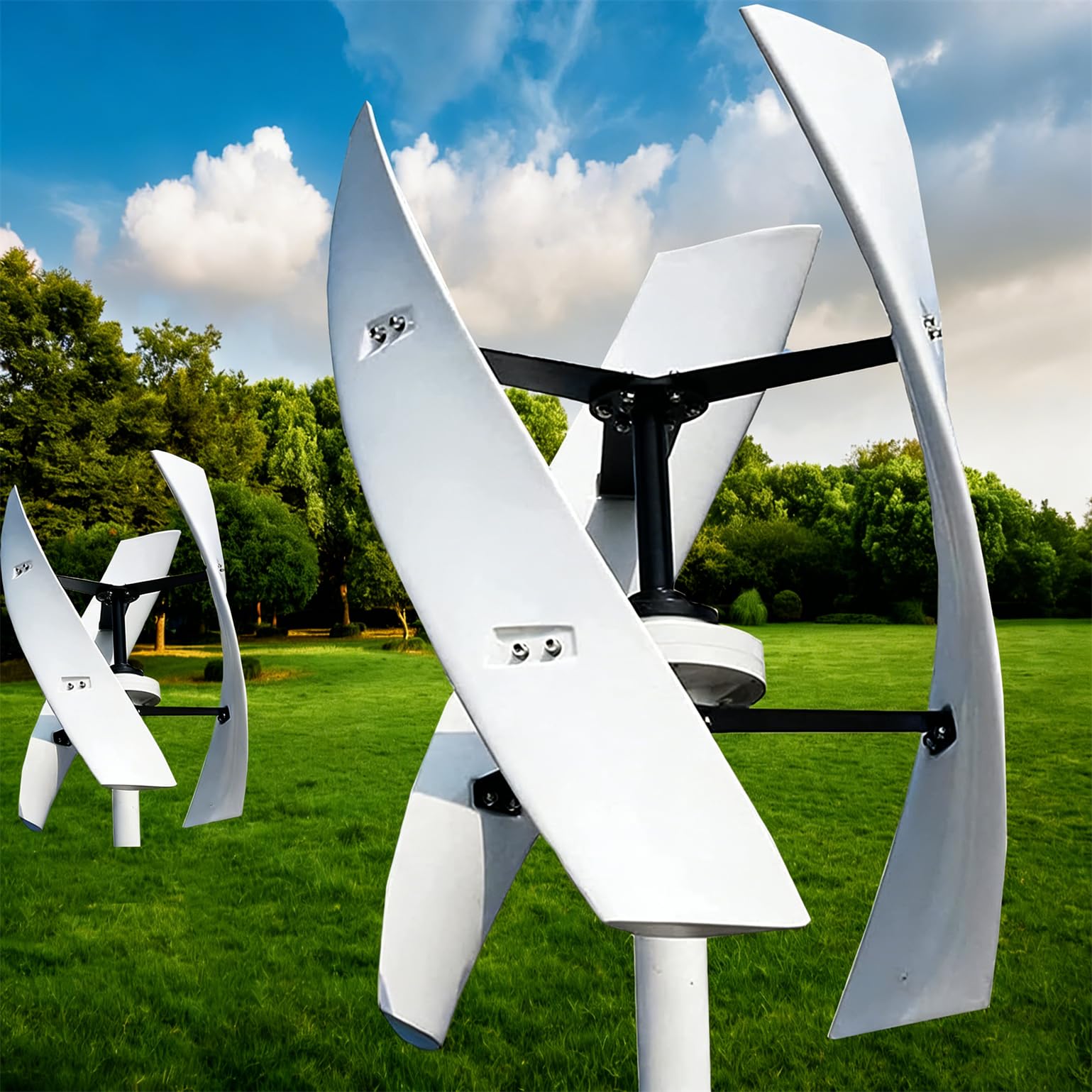 JozyJul 3000W Wind Turbine Generator Kit with MPPT Controller – 12V/24V/48V/220V Vertical Wind Power Generator for Home, Garden Lighting, Solar Wind System 24V