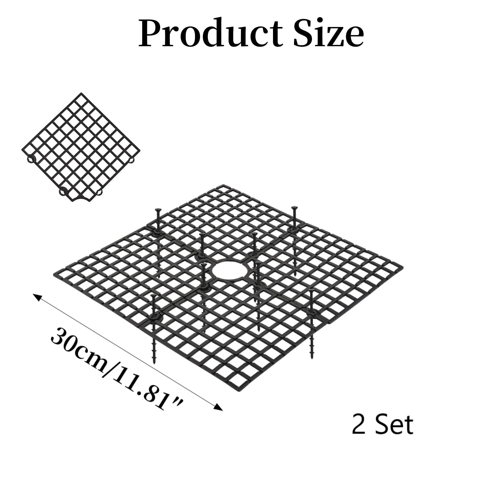 Zimoer Plant Pot Cover, Flower Pot Soil Guard 30cm Square Black - Image 2
