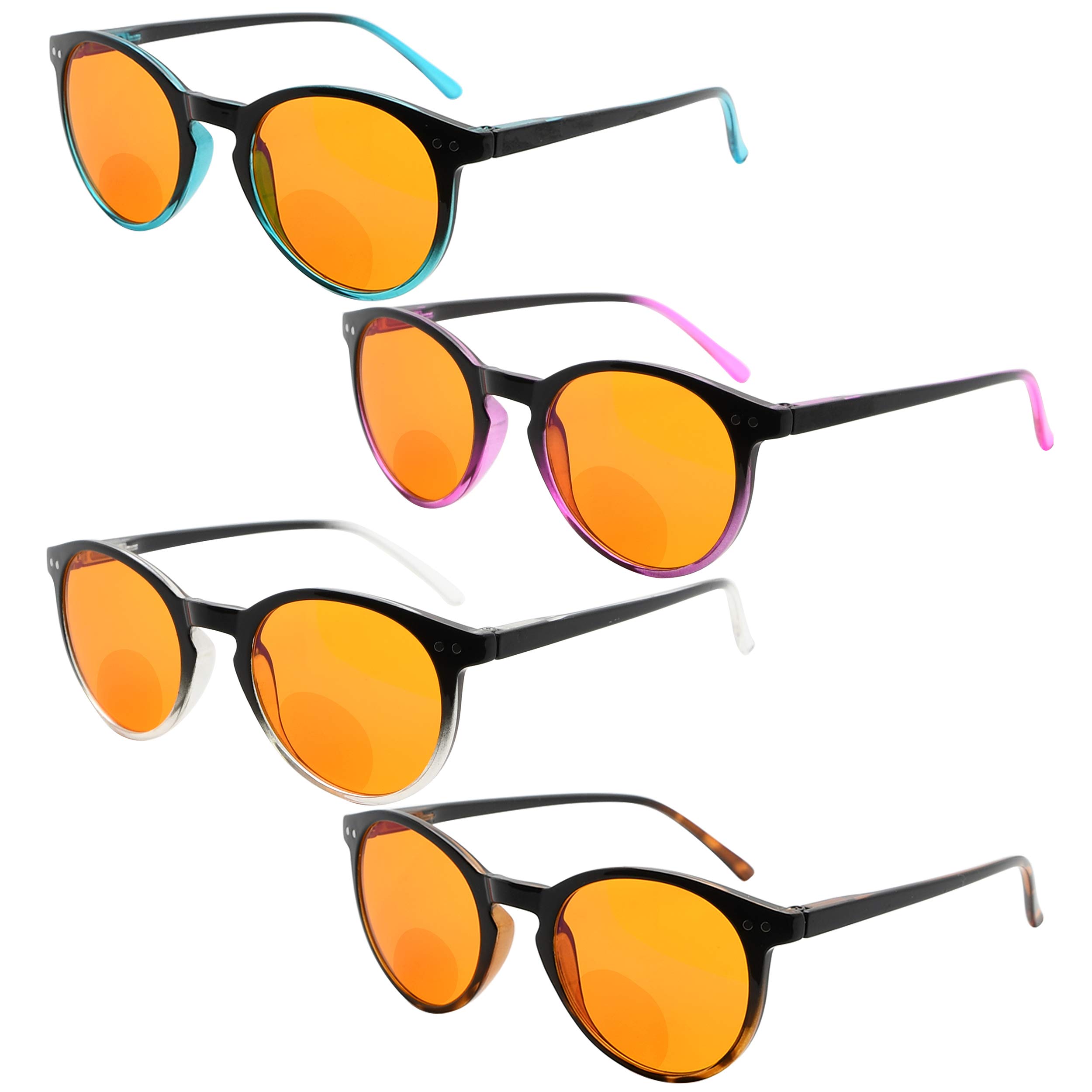 GTSY 4 Pairs Reading Glasses Blue Light Blocking - Bifocal Computer Reading Glasses For Women