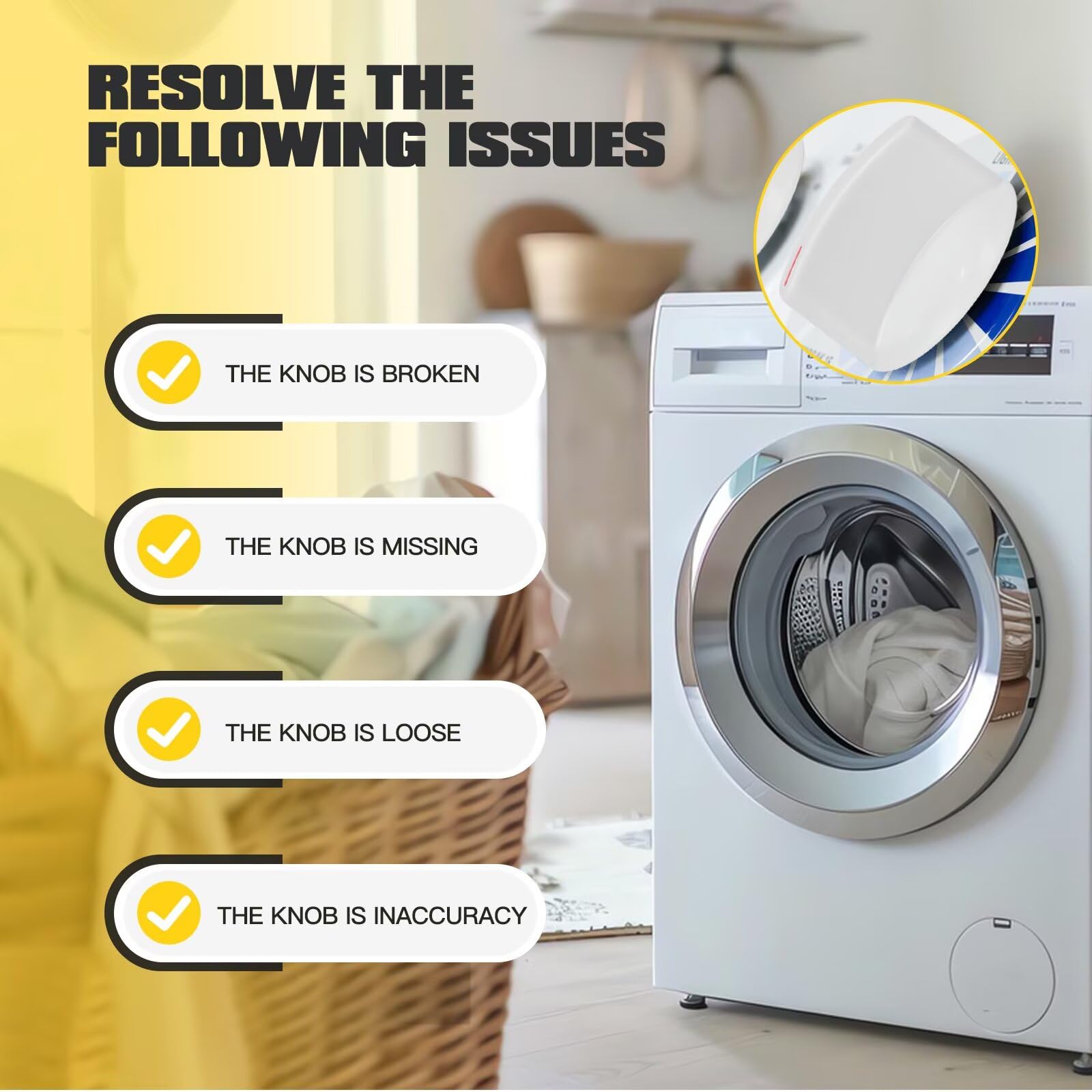 2 Pack WH1X2721 Dryer Knob Replacement Fit for Hotpoint GE Dryer