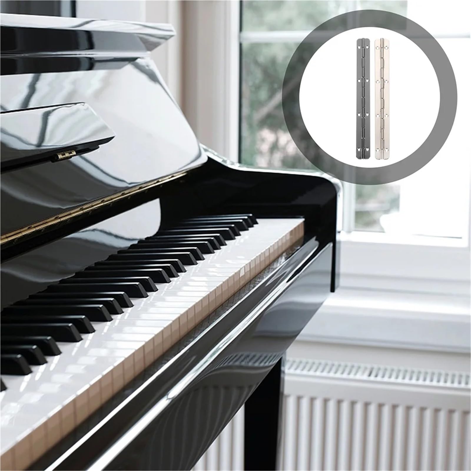 Bisagras largas for caja de madera, bisagra Piano resistente 180 grados, funcionamiento silencioso y suave, 8 Uds para Pianos,Barcos