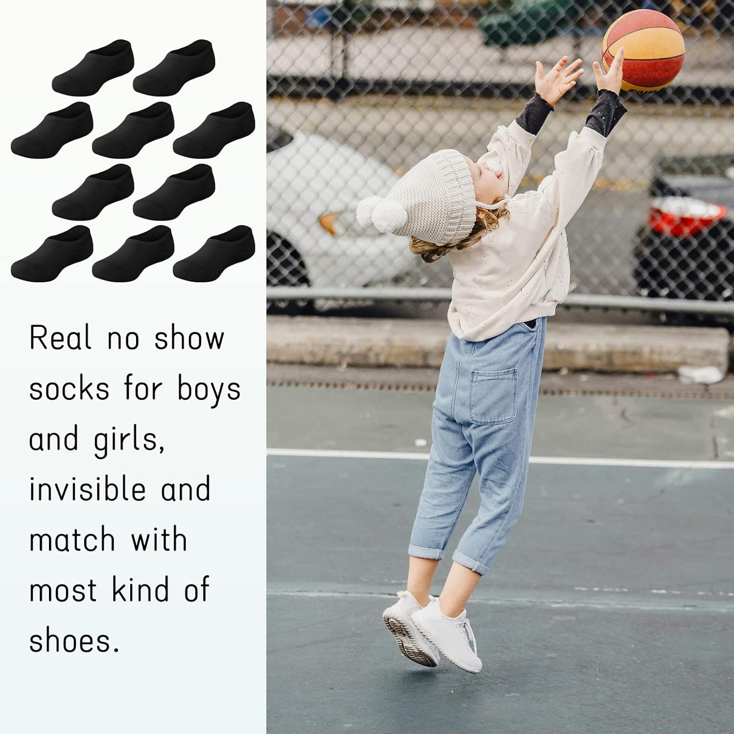 Witwot 10 Pairs No Show Socks for Kids Girls Boys Non Slip Low Cut Ankle Socks - Image 5