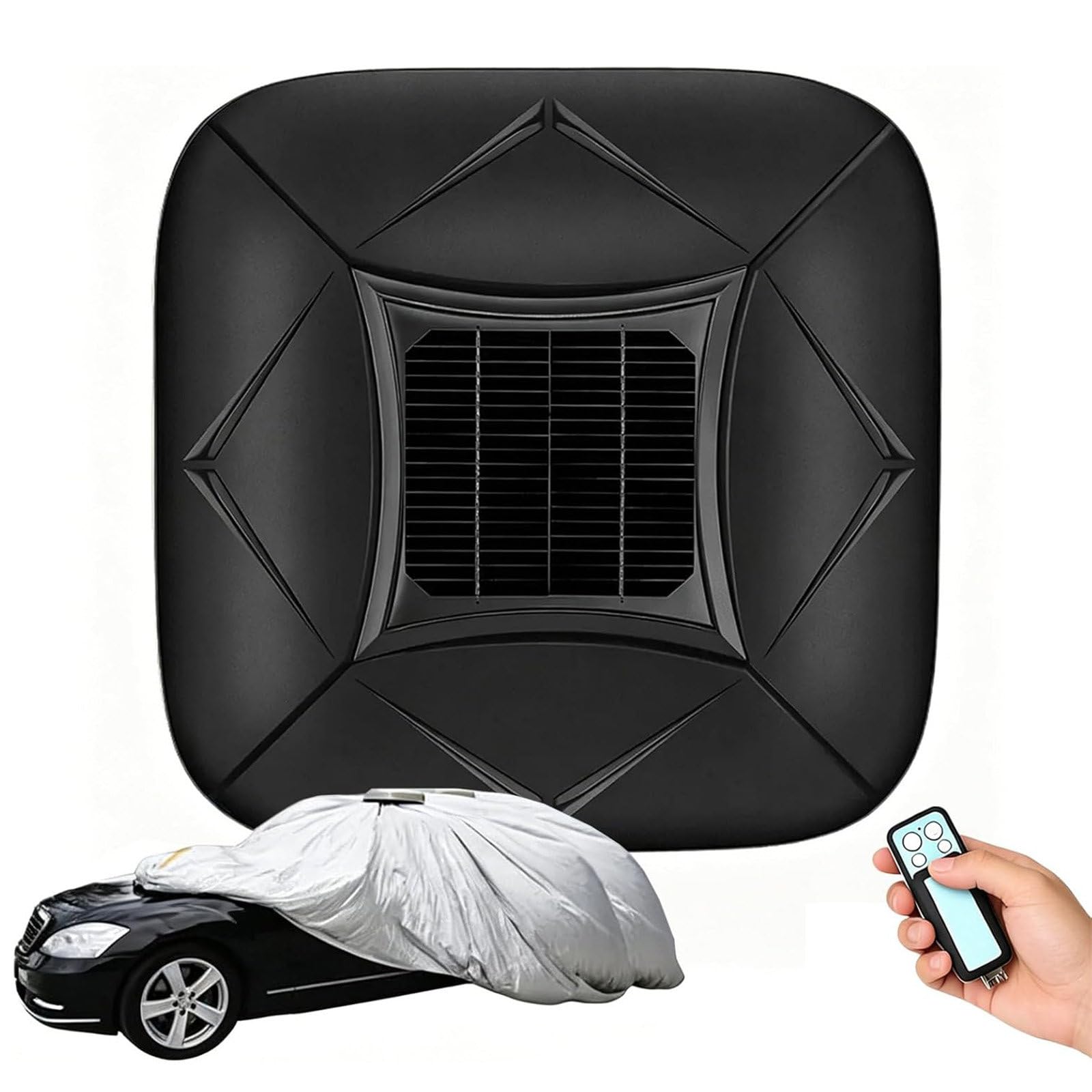 AETEREOS Solar Fully Automatic Car Cover, Sunproof Sun Shade Canopy Universal Movable Carport, uick and Convenient to Protect Your Car, Fit for Sedan, SUV, MPV Black-YXL