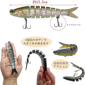 Amazon.co.jp: ルナリ ビッグベイト リップレス ルアー スイムベイト