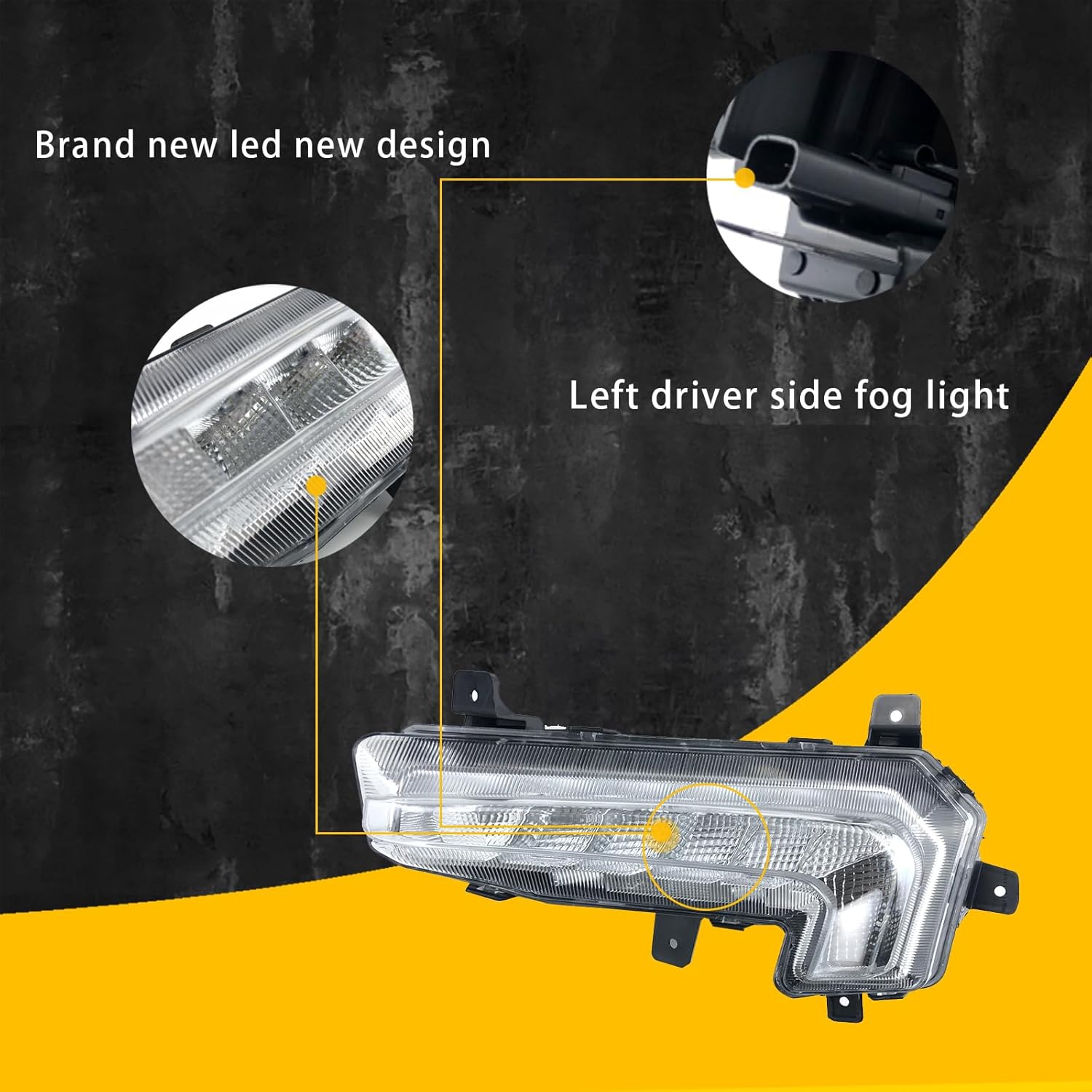 DRL LED Fog Lights Compatible with 2016 2017 2018 Chevy Malibu Front Bumper Driving Fog Lamp LED Daytime Running Light Driver Left Side