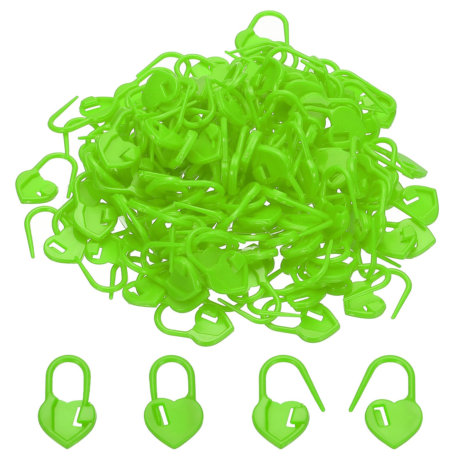 PATIKIL 150pcs Crochet Stitch Markers - Heart-Shaped Locking Plastic Markers For Knitting & Crocheting, Purple
