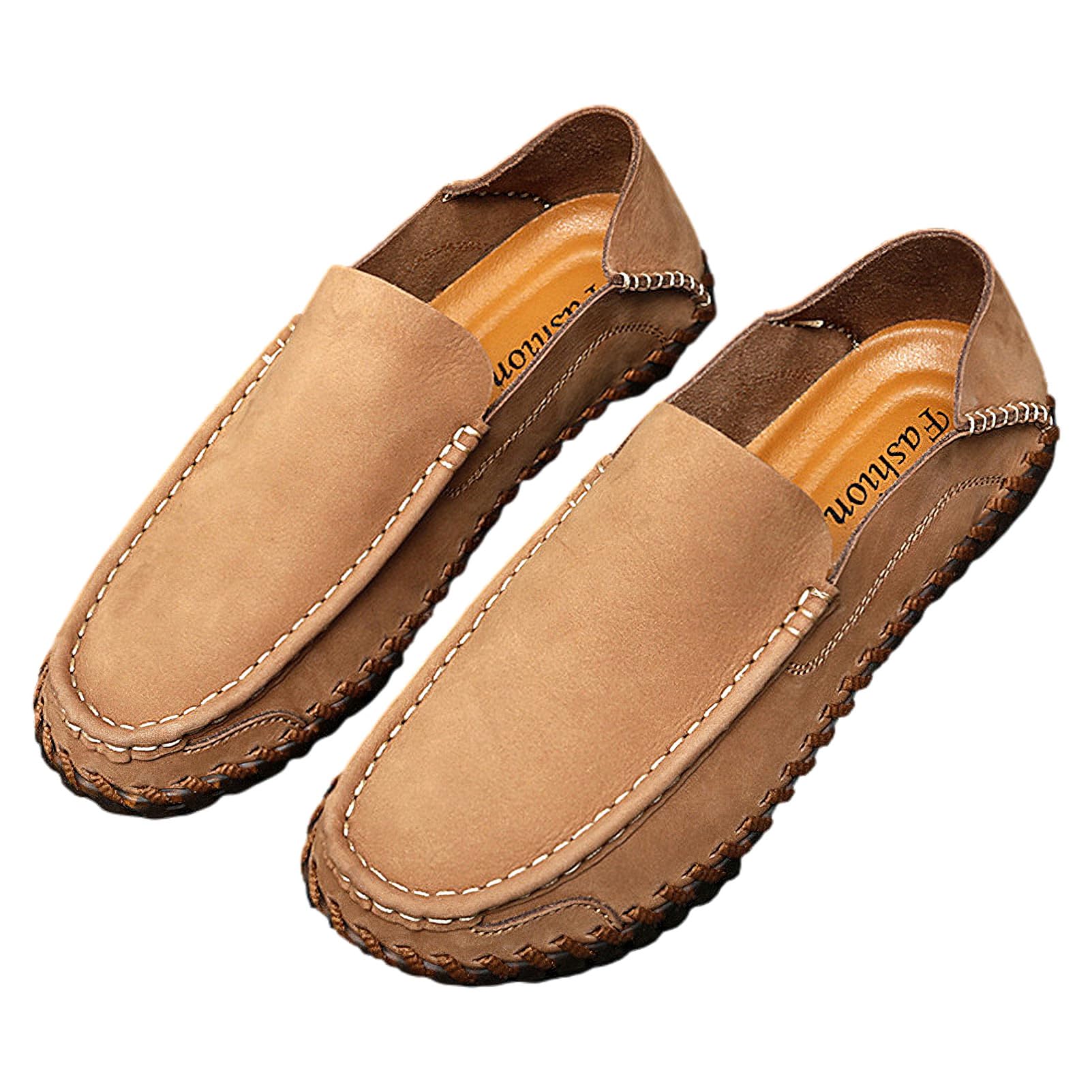 rismart Hombre Mocasines Zapatos de conducción Casual Piel Deslizar Zapatilla Planos