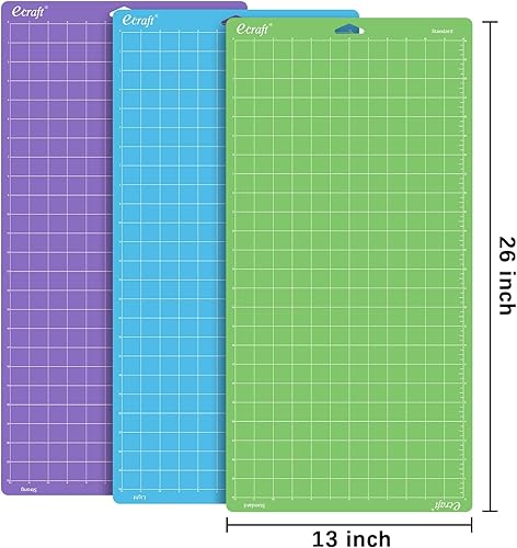 Miniatura 2 de Ecraft - Plantilla de corte de para Cricut de 12 x 12, incluye StrongGripStandardGripLightGrip (3 unidades), con cuadrículas flexibles, para
