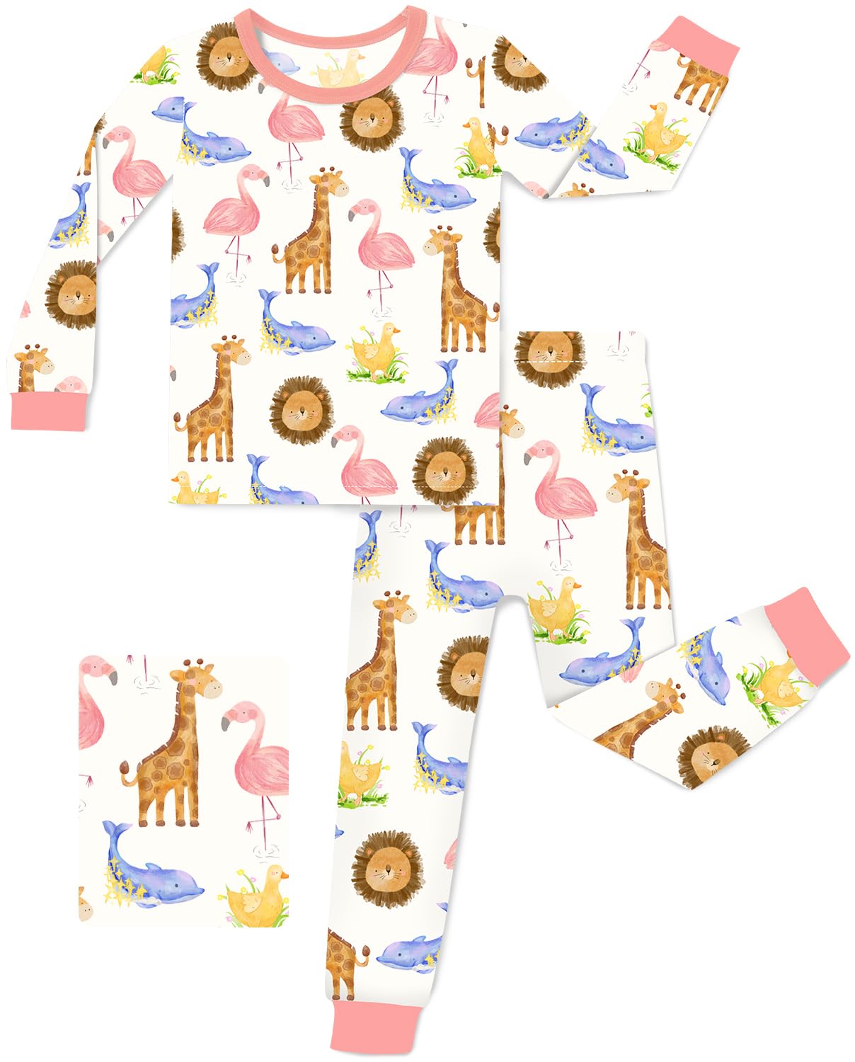 babee Reshinee Bamboo Viscose Toddler Girls Kids Pajamas Unicorn Mermaid Pjs Long Sleeve Snug fit 12M-8Y 2pcs Soft Jammies