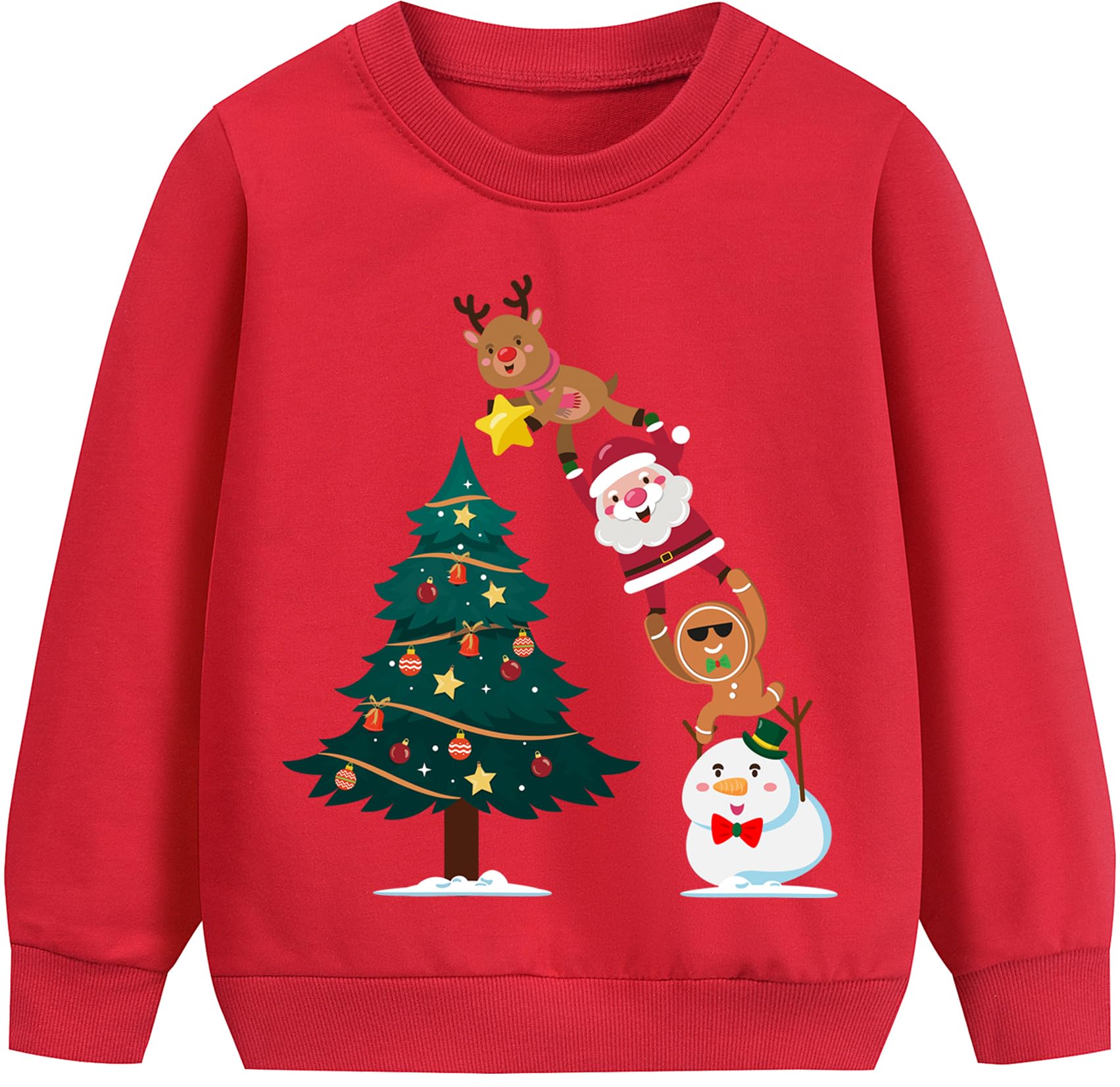 EULLA Maglione natalizio per bambini e bambine, con renna natalizia, Babbo Natale, dinosauro