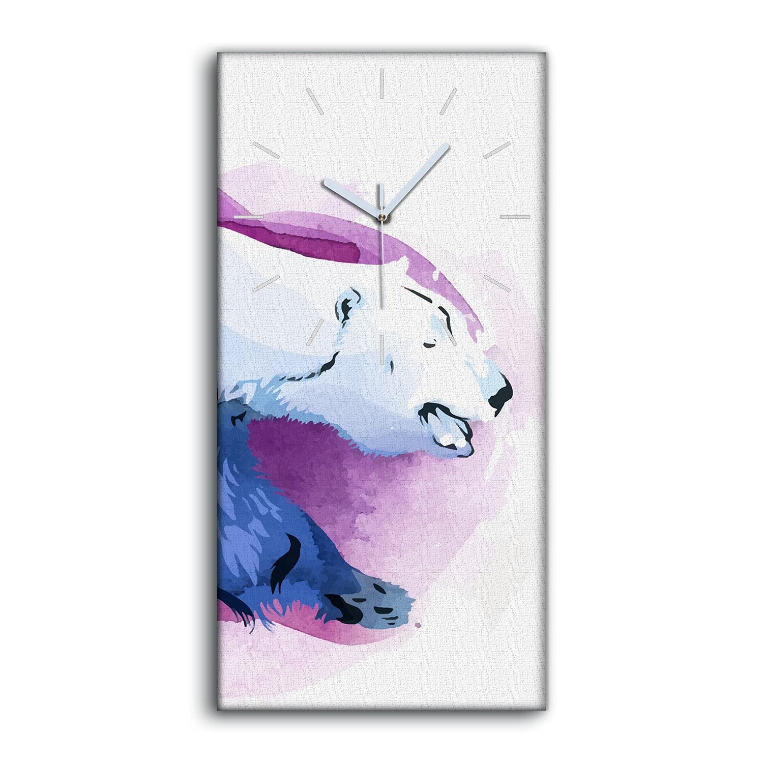 Horloge sur Toile Silencieuse sans Tic-Tac pour Chambre - Ours Polaire 30x60