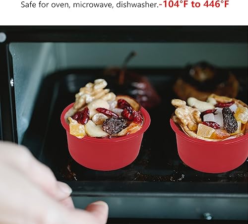 Miniatura 4 de Molde para pasteles de 4 pulgadas, paquete de 4 moldes de silicona para hornear moldes redondos para tartas, molde antiadherente para hornear, molde