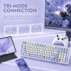 Teclado gamer VGN V98ProV3, mecánico inalámbrico tri-modo personalizable | Gasket intercambiable en caliente, Bluetooth 2.4G USB-C, retroiluminación RGB para PC Mac, switch Cow pre-lubricado, púrpura 5