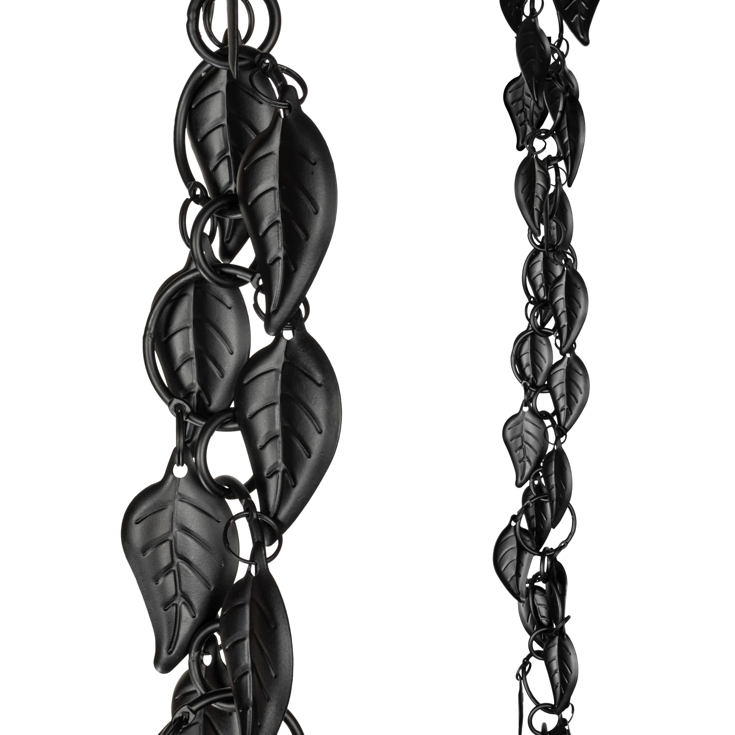 Monarch Rain Chains Aluminum Cascading Leaves Black Rain Chains for Gutters – 8.5 ft Black Decorative Rainchain Outdoor Durable Heavy Duty Gutter Chain Downspout, Modern Rainchains for Outside