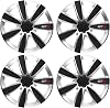 Shield Autocare Car Wheel Trims | Set of 4 Hub Caps Universal Fit Cover Protectors (GTX, Black & Silver, 15 Inch)