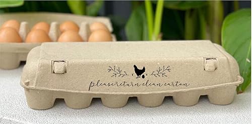 Miniatura 3 de Sello personalizado para cartón de huevos, huevos de pollo frescos, por favor, devuelve el cartón (sello de madera de 2.8 x 1 pulgada)