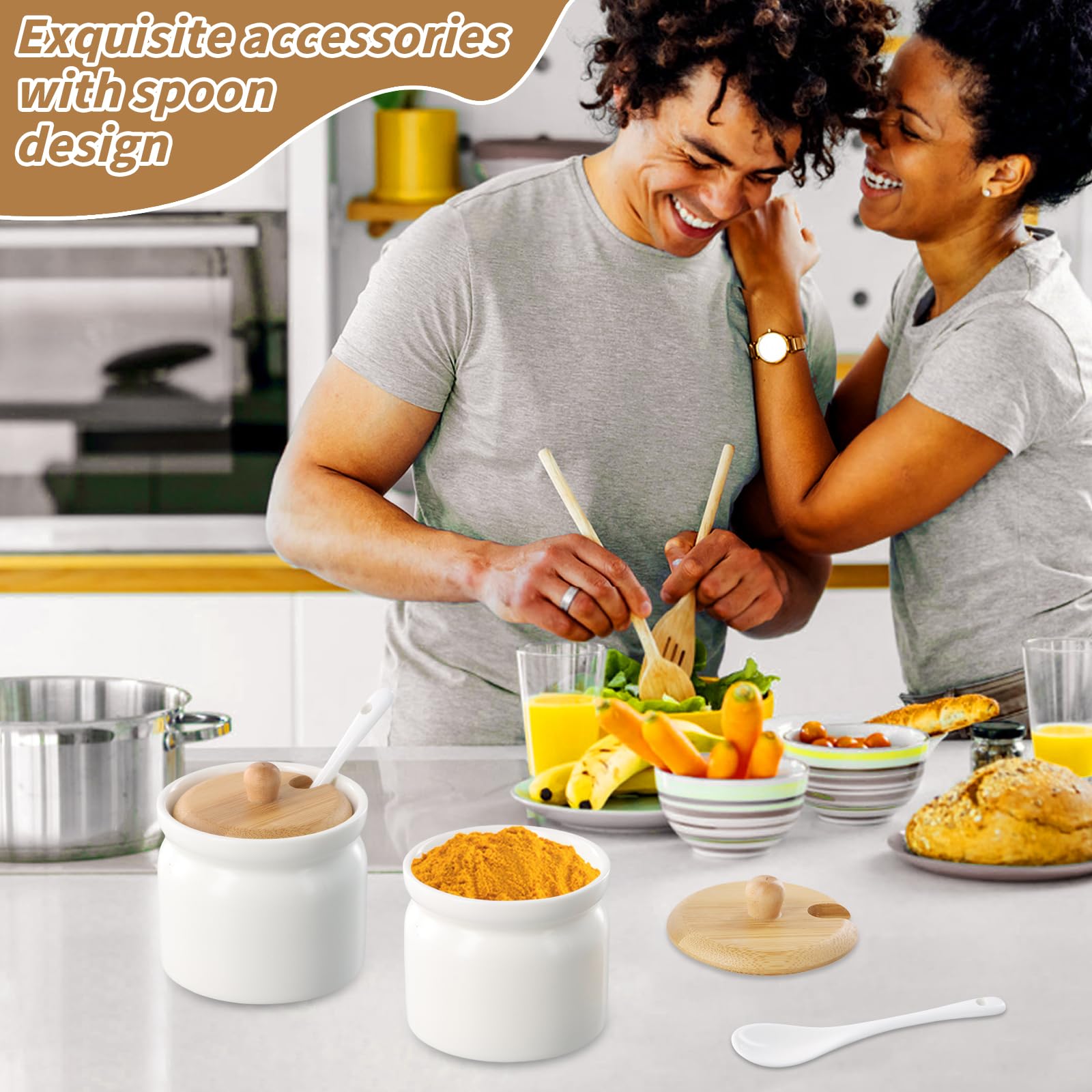 Zuckerdose Mit Deckel Aus Keramik - 180ml Mit Praktischem Löffelschlitz