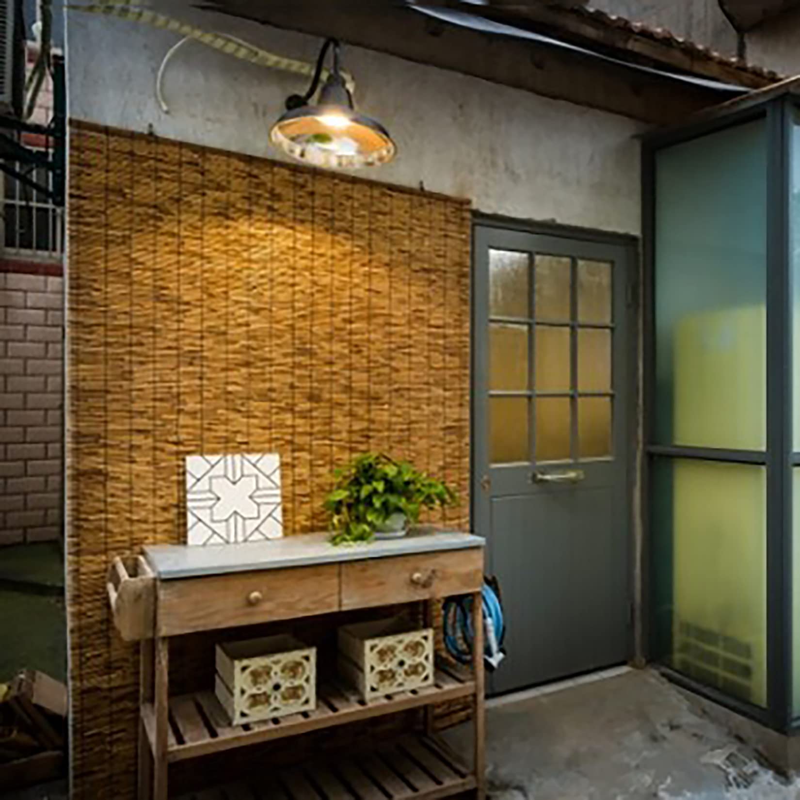 Naturalna zasłona trzcinowa, żaluzje zaciemniające, dekoracyjna zasłona retro, ręcznie tkana, oddychająca i anty-UV, łatwa instalacja, do ogrodu, na balkon, pawilon, możliwość personalizacji, 120 x 230 cm