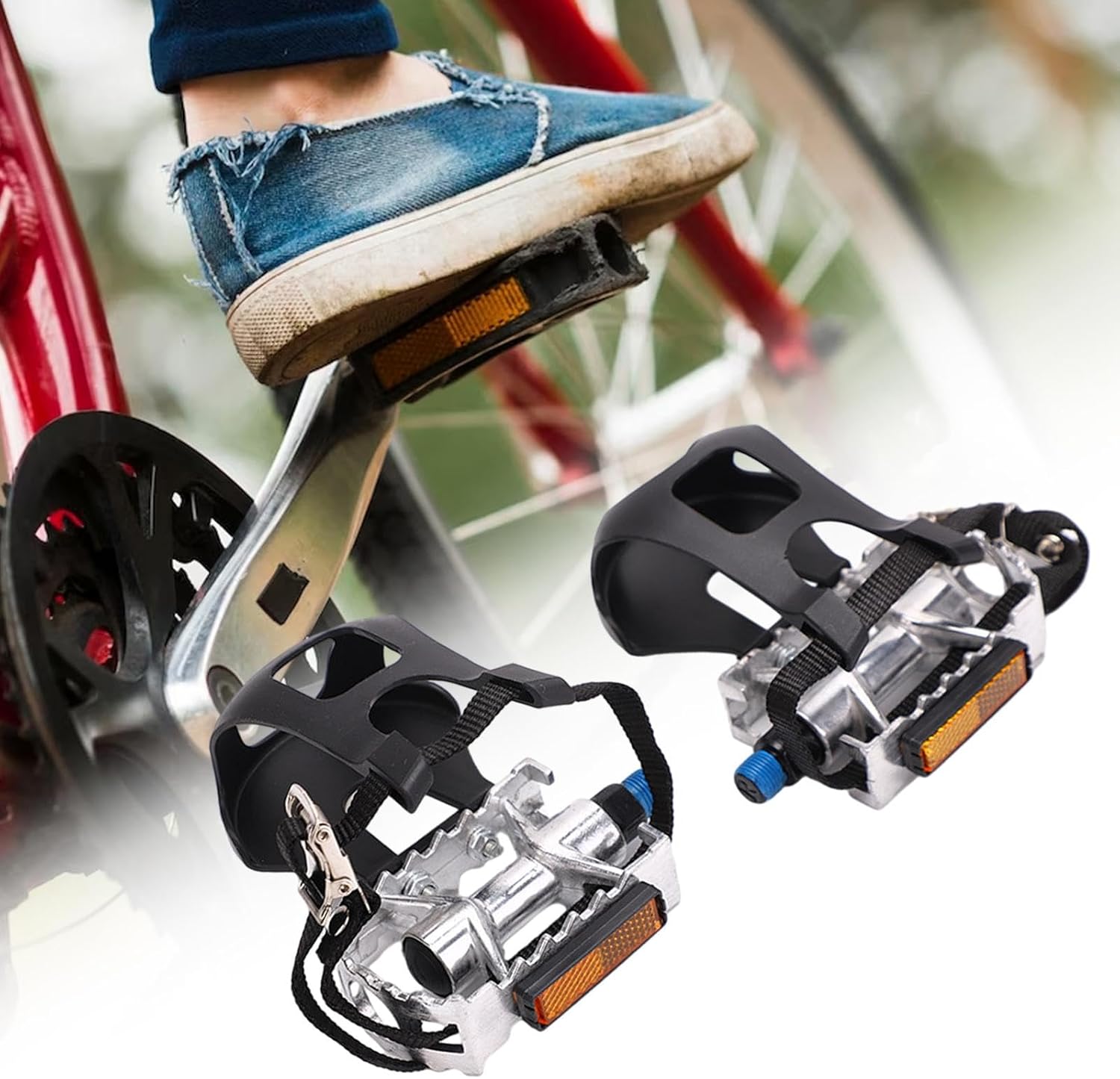 2 Pieces Exercise Bike Pedals for Indoor Bike Stationary Bike Fitness Bikes