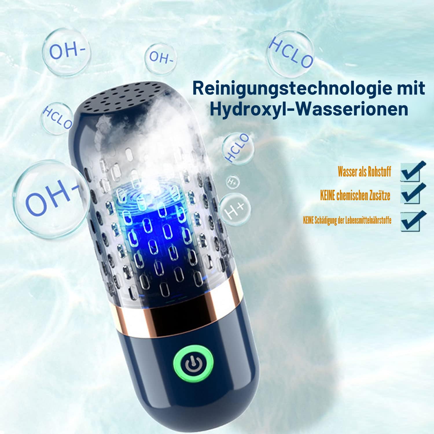 Anuan Waschmaschine für Obst und Gemüse, tragbarer drahtloser Lebensmittel-Reiniger, Desinfektionsmaschine für den Haushalt