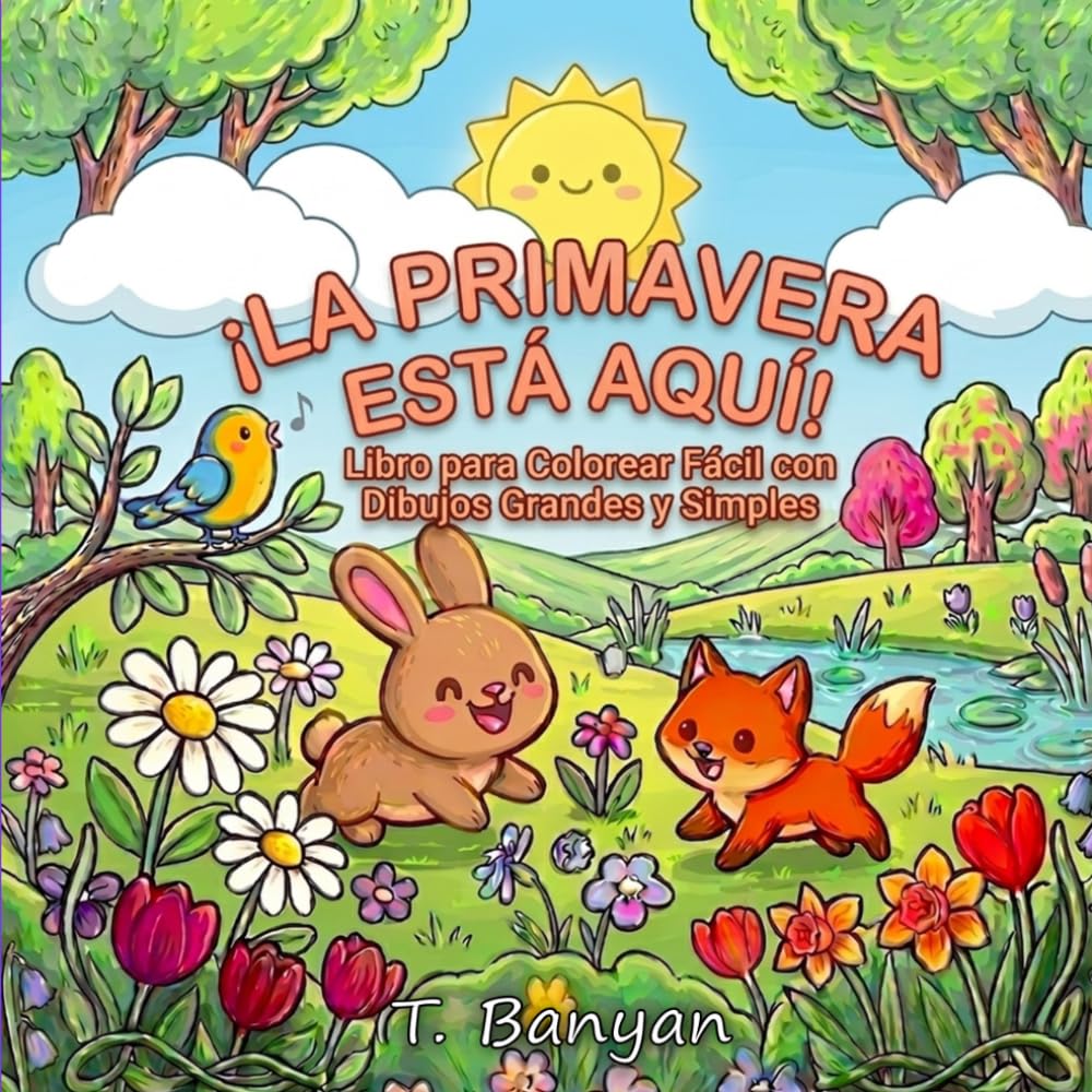 ¡LLEGO LA PRIMAVERA!: Libro para Colorear Audaz y Sencillo para Aliviar el Estrés