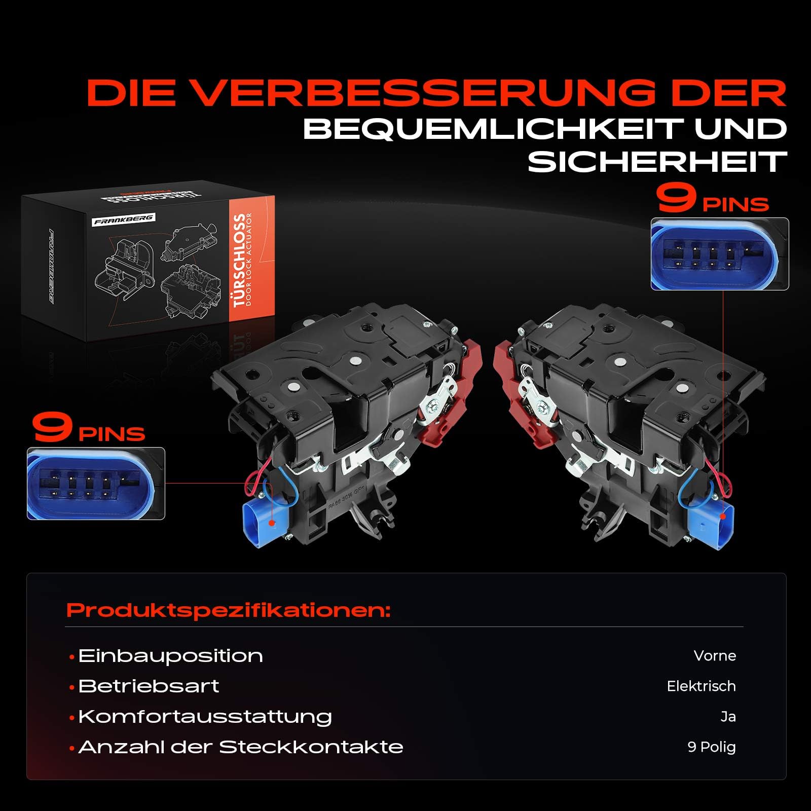 Frankberg 2x Türschloss Stellmotor Vorne Links Rechts 3D1837015