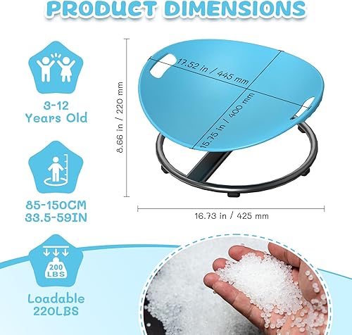 Miniatura 3 de Silla giratoria para niños autistas, silla giratoria sensorial para niños autistas con mango de seguridad y diseño antideslizante, sillas giratorias