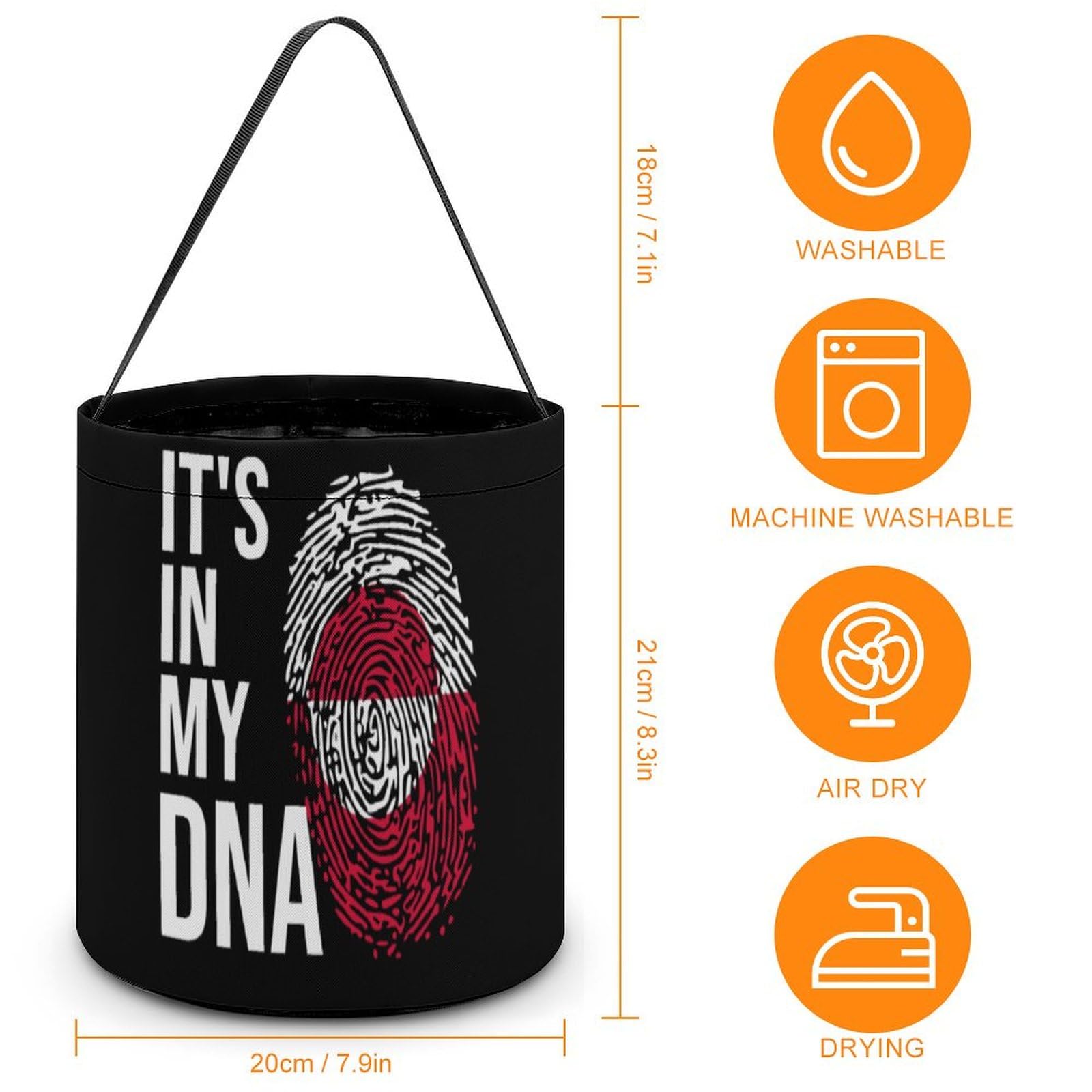 It's in My DNA Greenland Flag Cute Easter Basket Bags Eggs Bucket Candy Tote Decorations Gifts Party Storage Bag, style