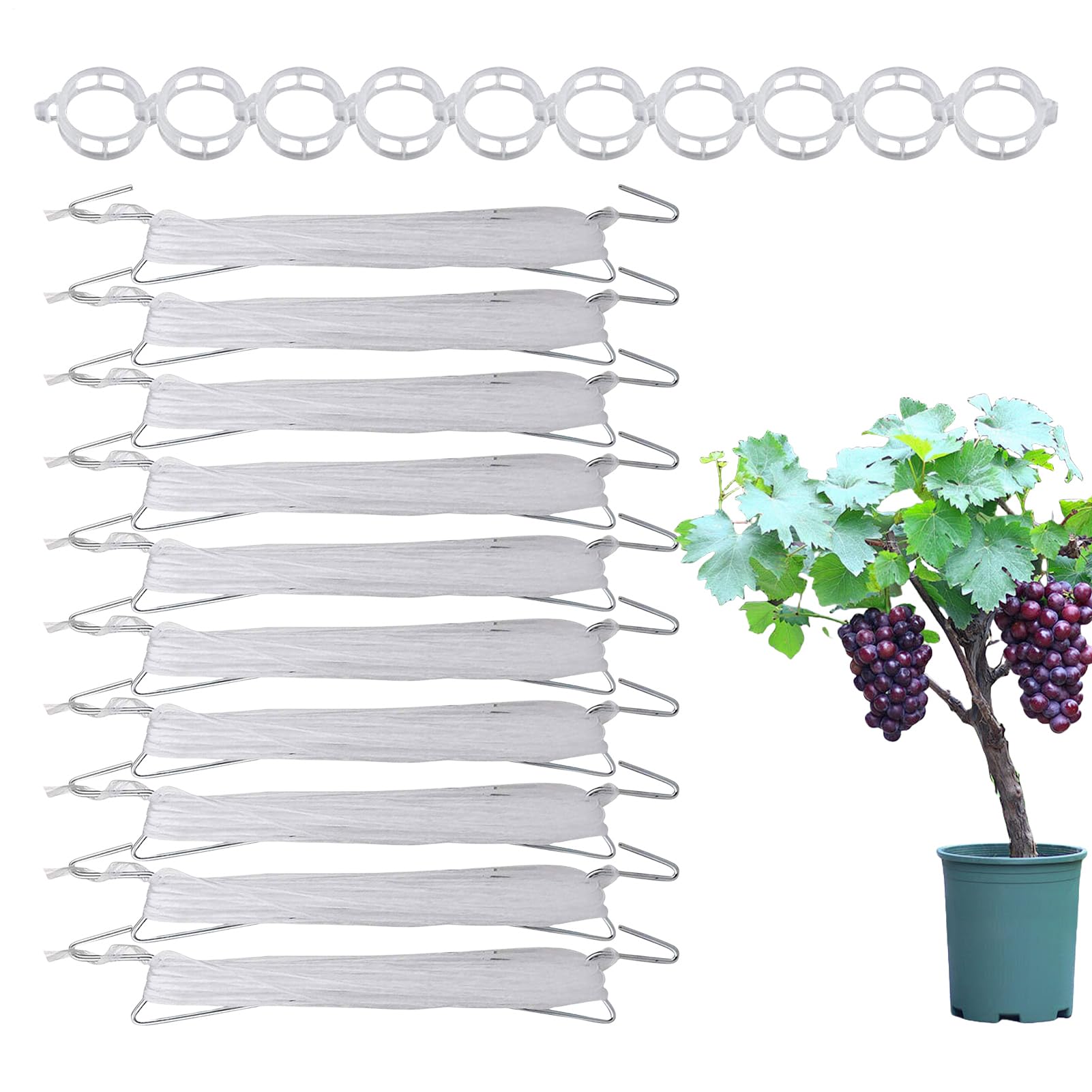 Ganci Per Pomodori 10 Pezzi Supporto Per Giardino Ad Alta Resistenza | Ganci Porta Pomodori E Clip Di Supporto Per Piante Per Esterno Verdura Frutta Piante Fiori Cetriolo Anguria Uva Luffa
