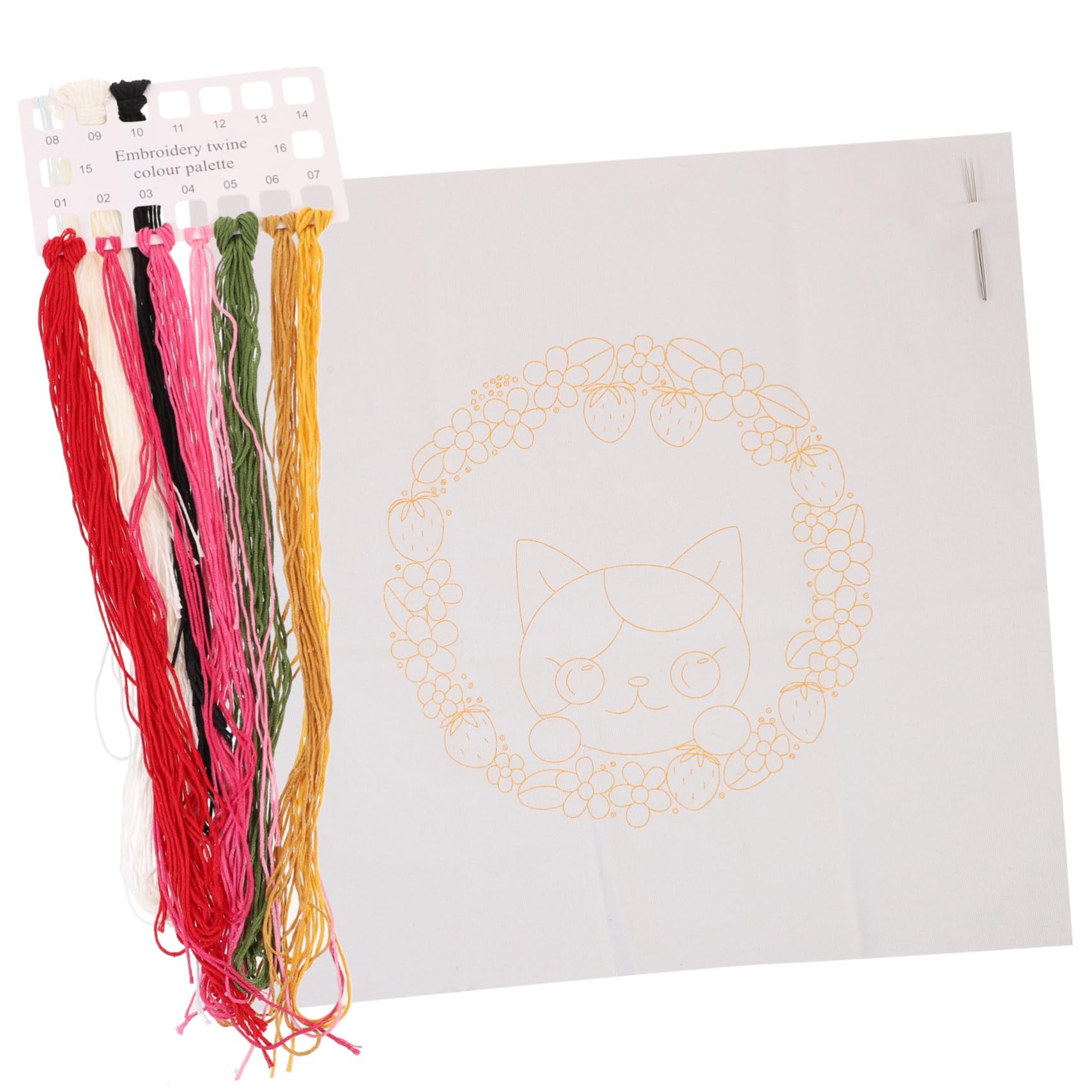 TEHAUX 3sets Ricamo Cat Embroidery Kit Per Principianti Kit Fai Da Te Per Ricamo e Punto Croce Per Decorazioni Di Interni e Hobby Creativi