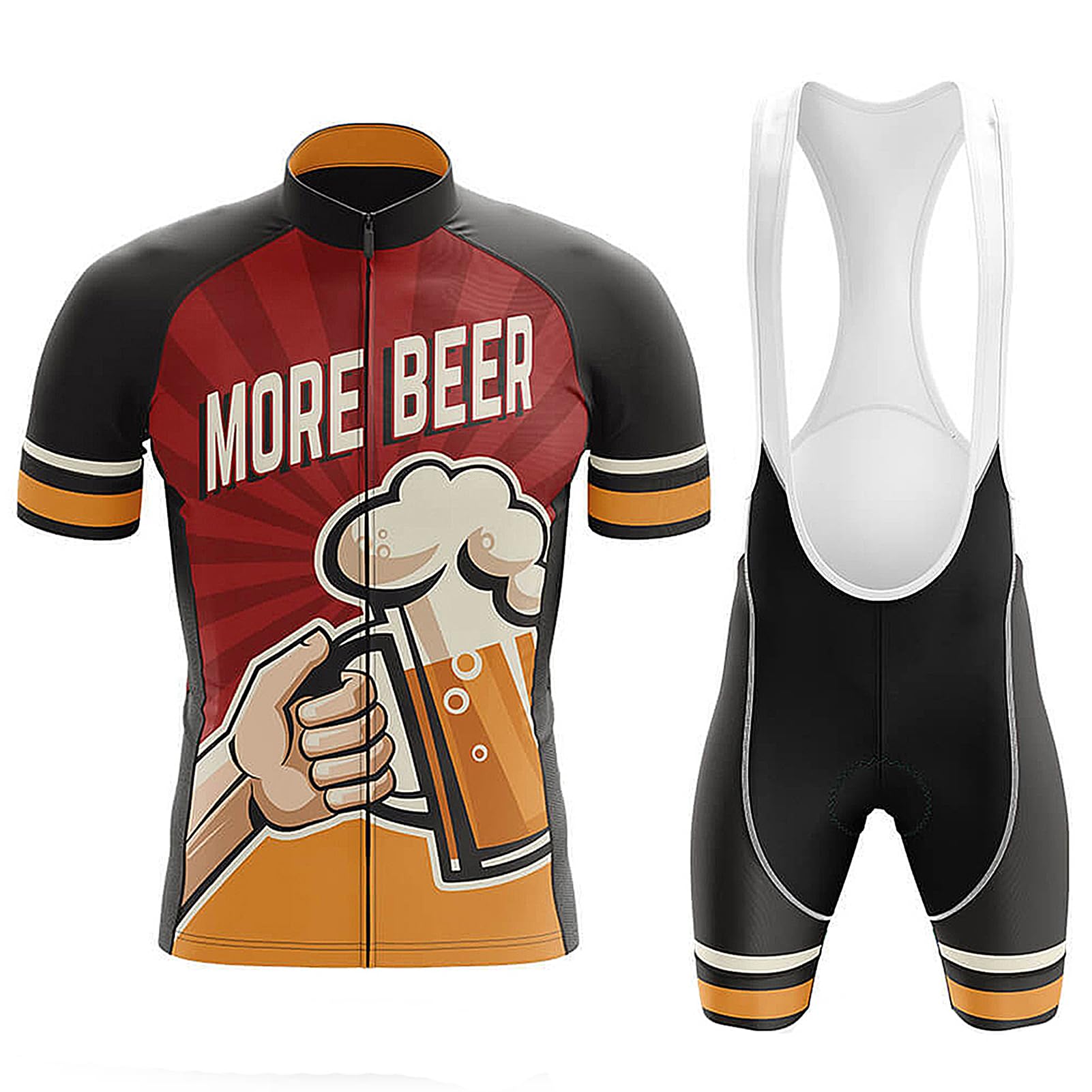 Abbigliamento Ciclismo Uomo Completo Bici MTB Estivo Tuta Ciclista Manica Corta,Maglietta Bicicletta Shirt e Salopette Pantaloncini con 19D Gel Imbottiti,Maglia Ciclo Asciugatura Rapida Traspirante