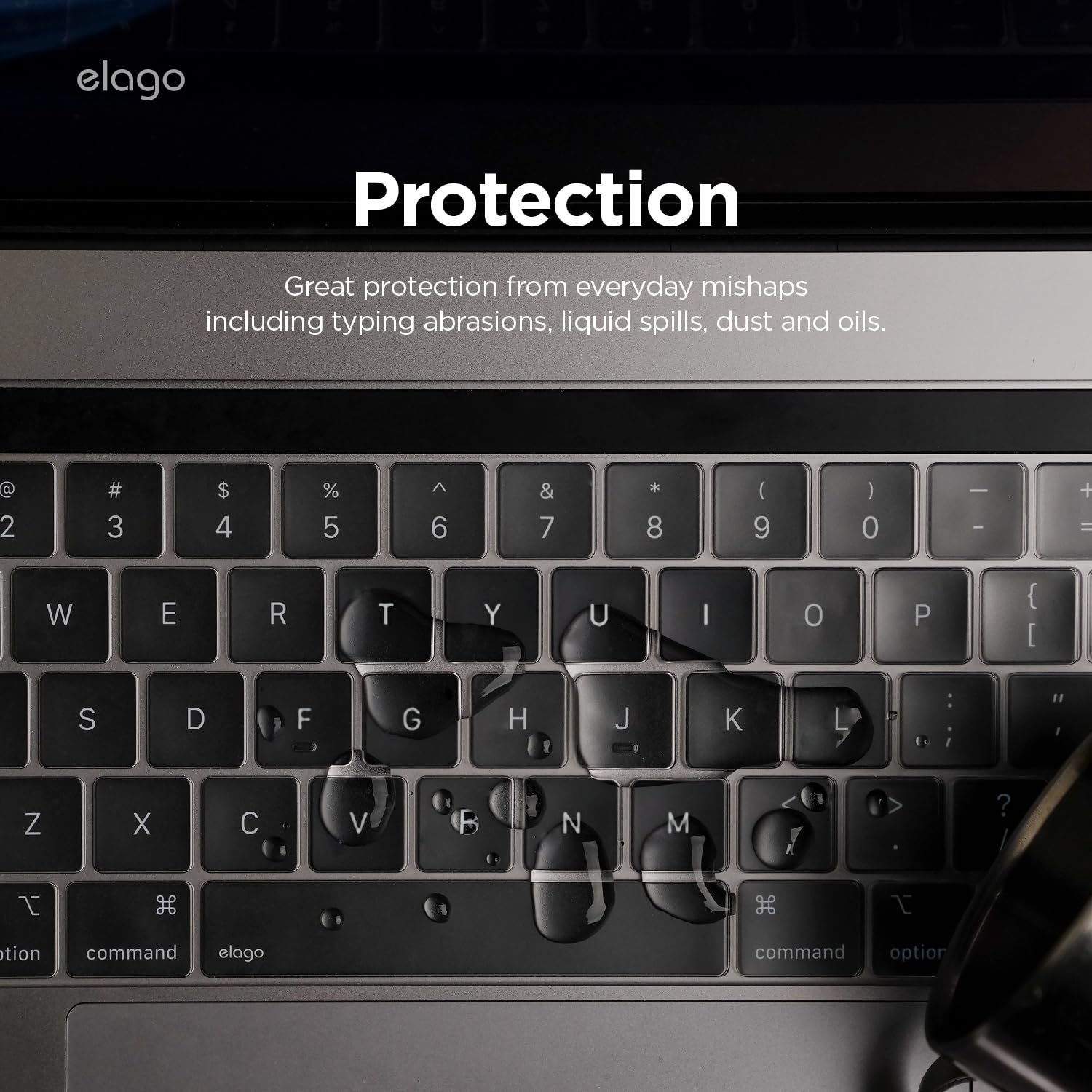 elago Funda de Teclado de TPU Ultrafina Premium Compatible con MacBook Pro (M5/M3/M2/M1) 14"&16", MacBook Air (M5/M2) 13"&15", MacBook Neo (A18 Pro) 13” con Touch ID (Diseño UK/EU)