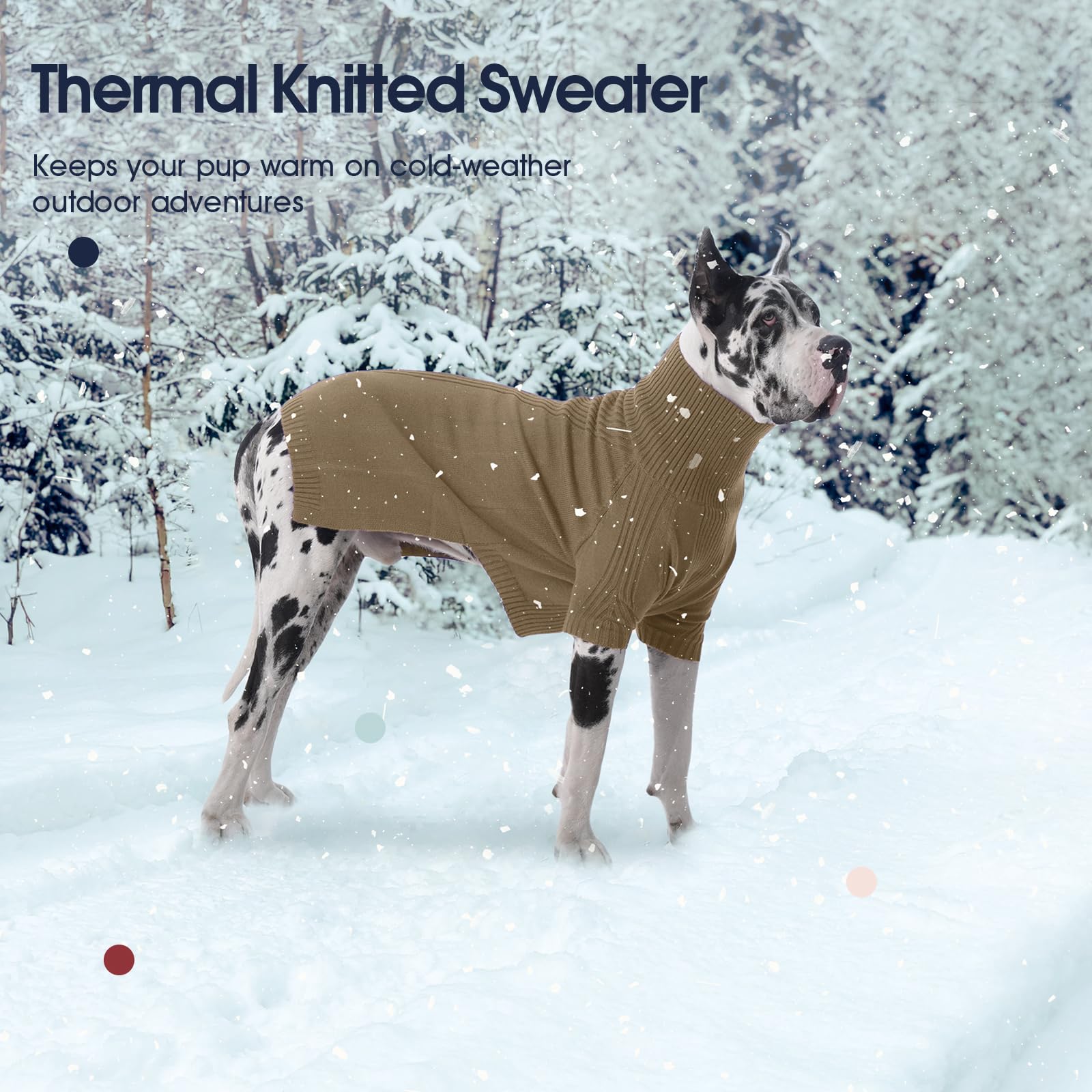 IECOii Pull pour chien extra large – Pull chaud à col roulé pour dogue allemand, vêtements d'hiver pour Noël et Nouvel An