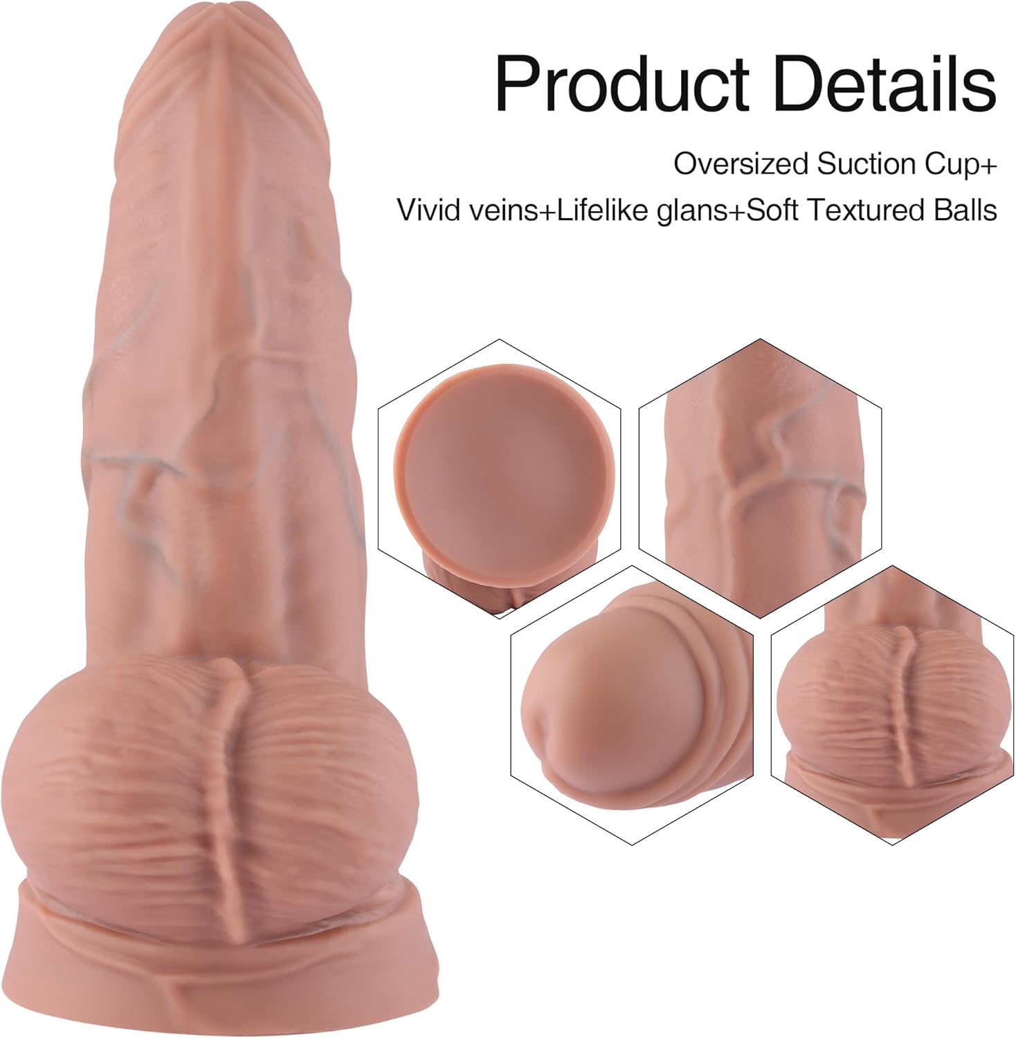 Hismith 14.2" Oversized Silicone Dildo, 9.05" Insertable Length Huge Dildos, Max Width 4" with Suction Cup Base Thick Sex Toy for Advanced Player