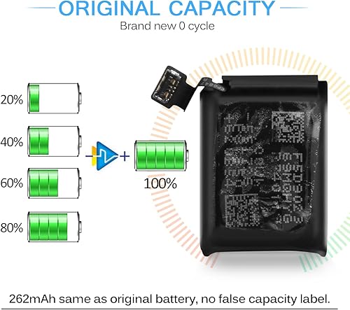 Miniatura 2 de Batería de repuesto para Apple Watch Series 3 1.496 in A1847 A1848 A1858 A1860 para Apple Watch de 3 generación de capacidad estándar, incluye kit